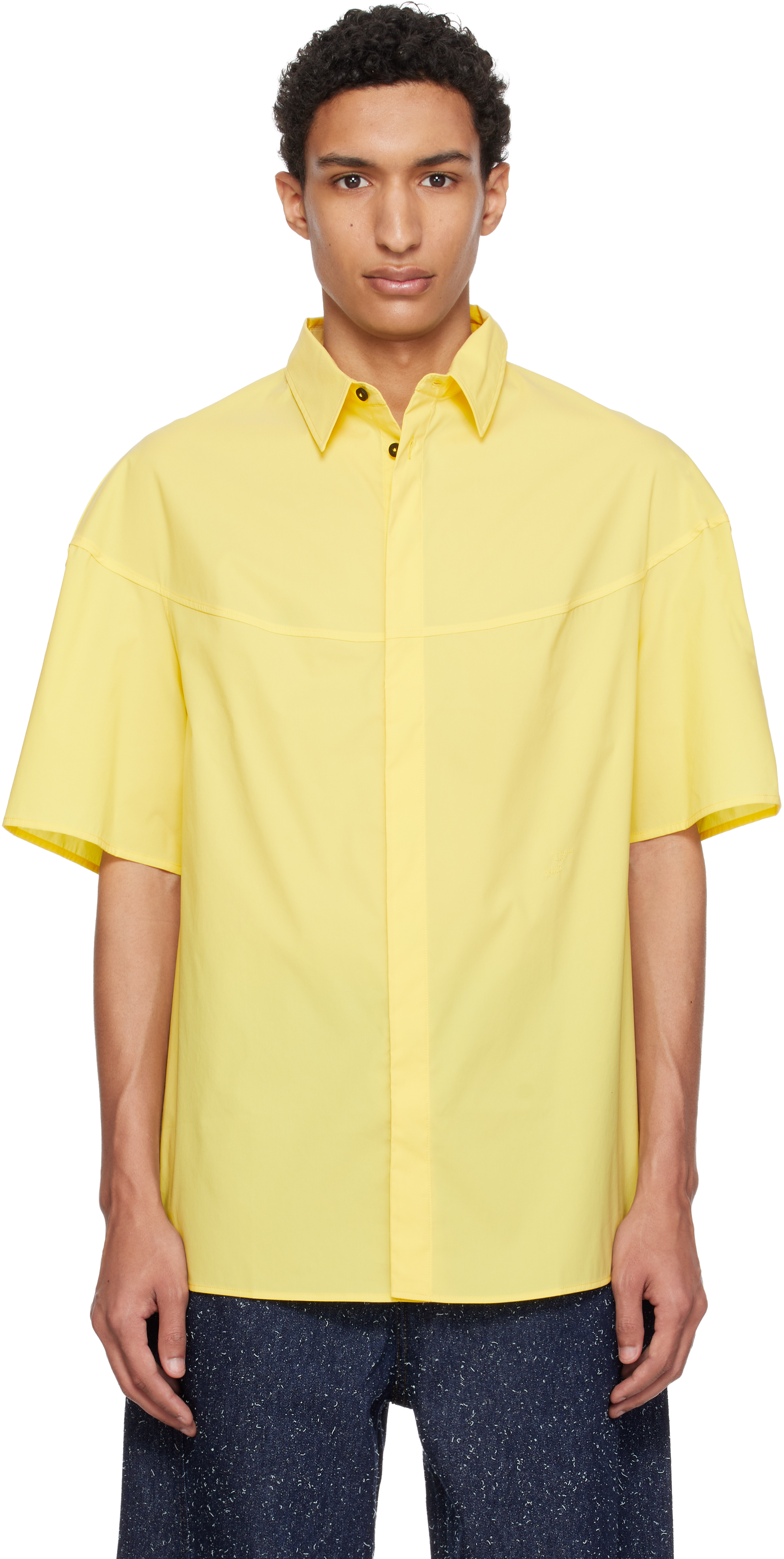 JACQUEMUS Yellow 'The Atelier short-sleeve' Shirt
