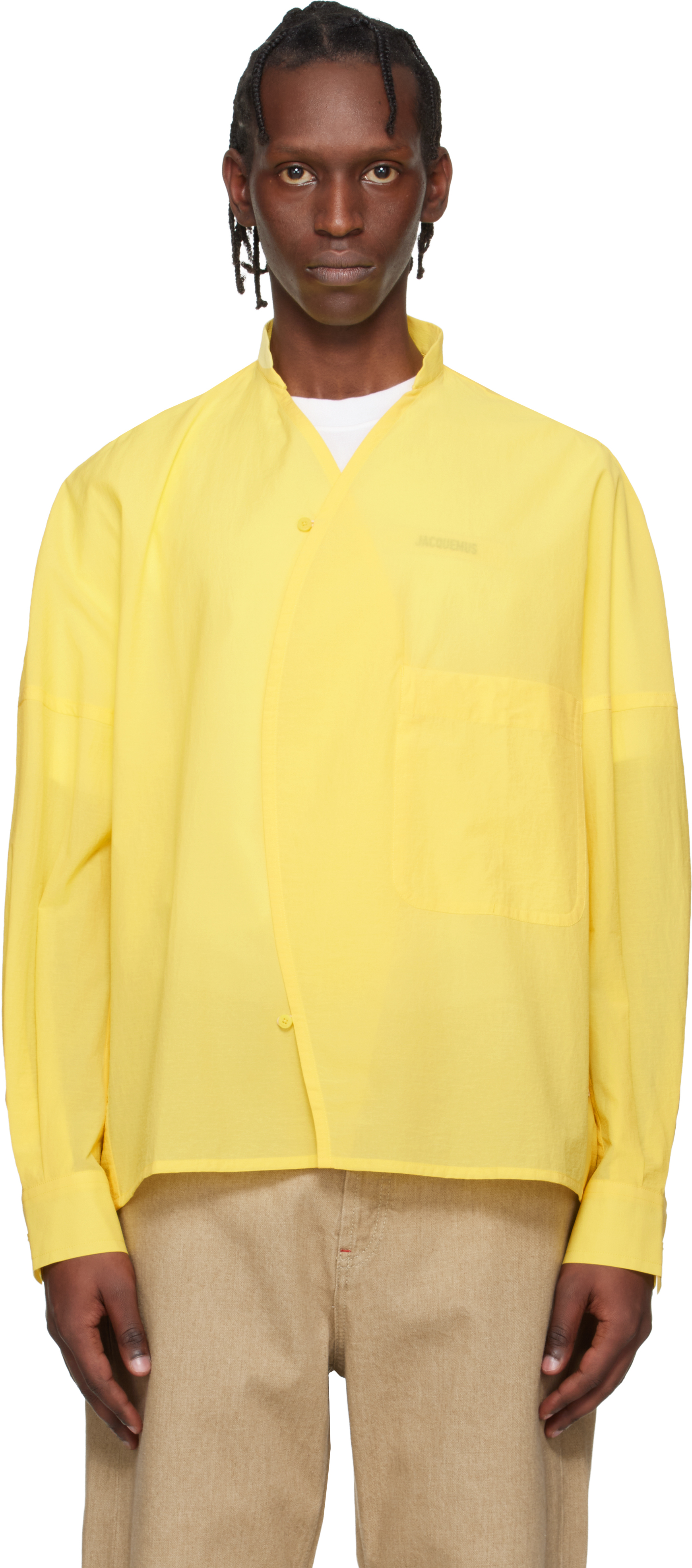 JACQUEMUS: Yellow 'La Chemise Berlingot' Shirt | SSENSE