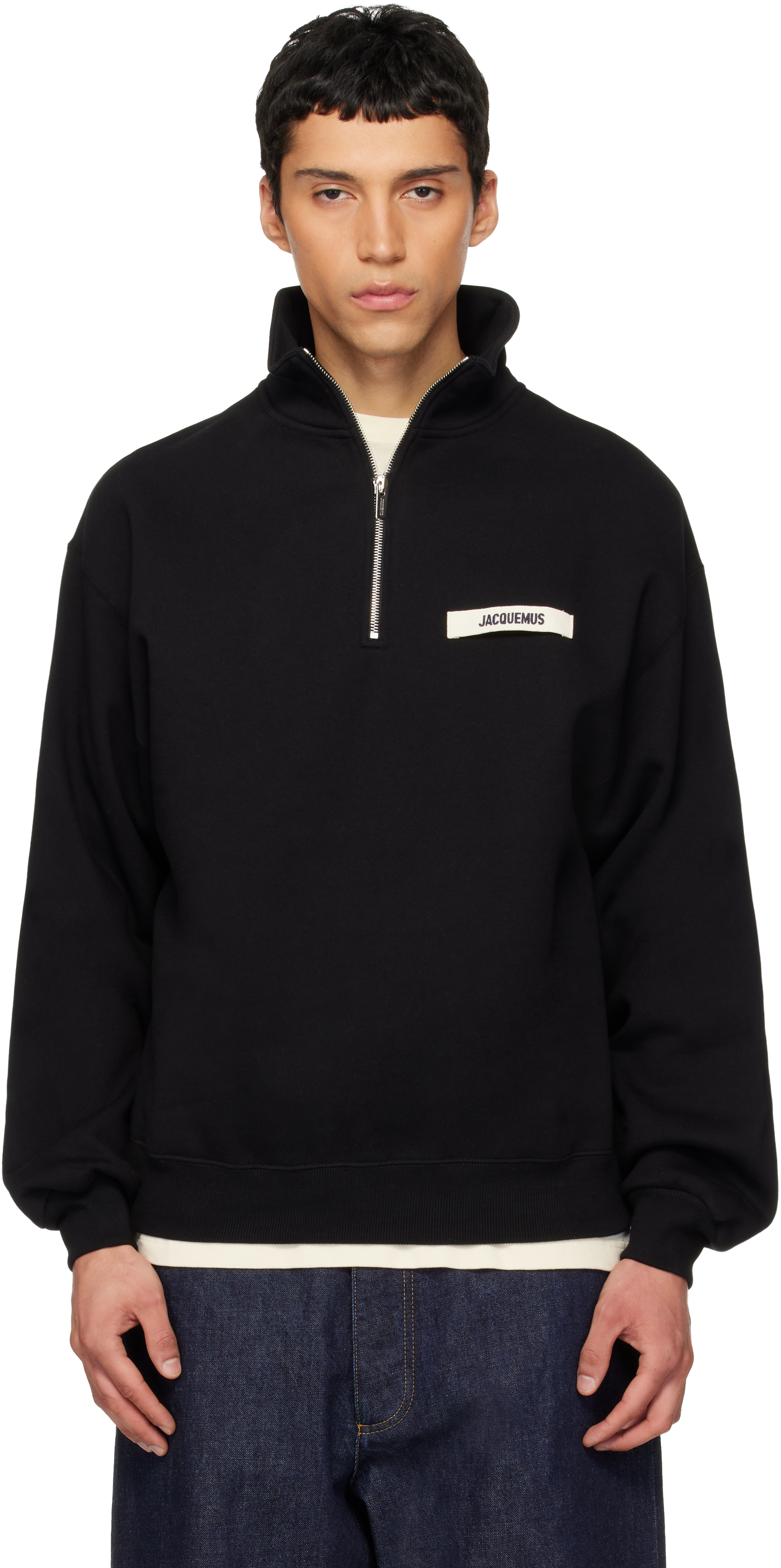 JACQUEMUS: Black La Croisière 'The Gros Grain zipped-rollneck