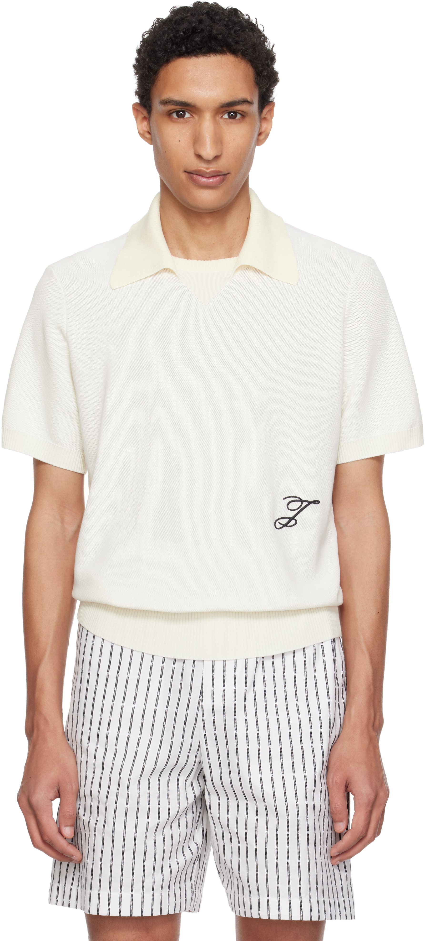 JACQUEMUS: Off-White 'The J Knit' Polo | SSENSE