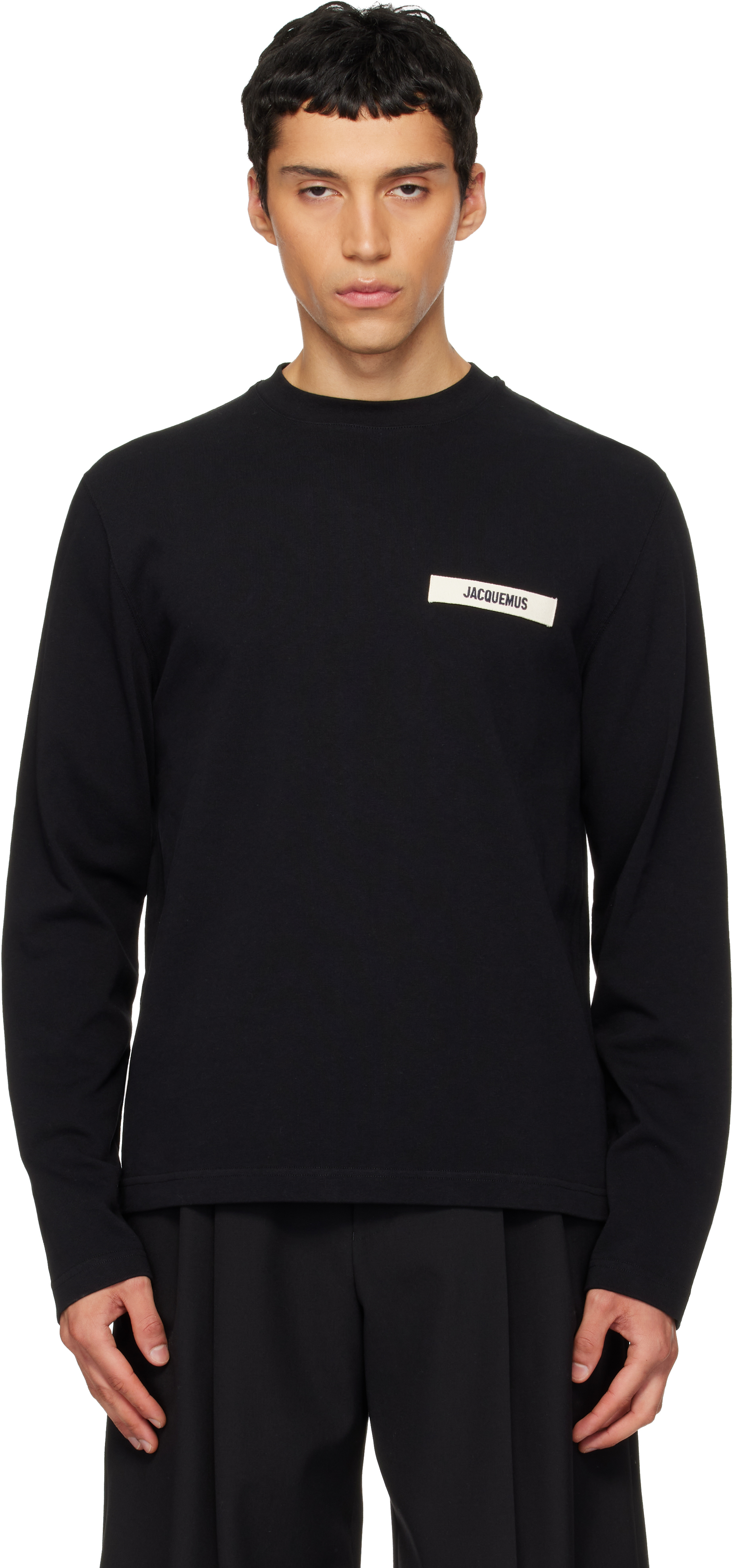 JACQUEMUS: ブラック 'The Gros Grain long-sleeve' Tシャツ | SSENSE 日本