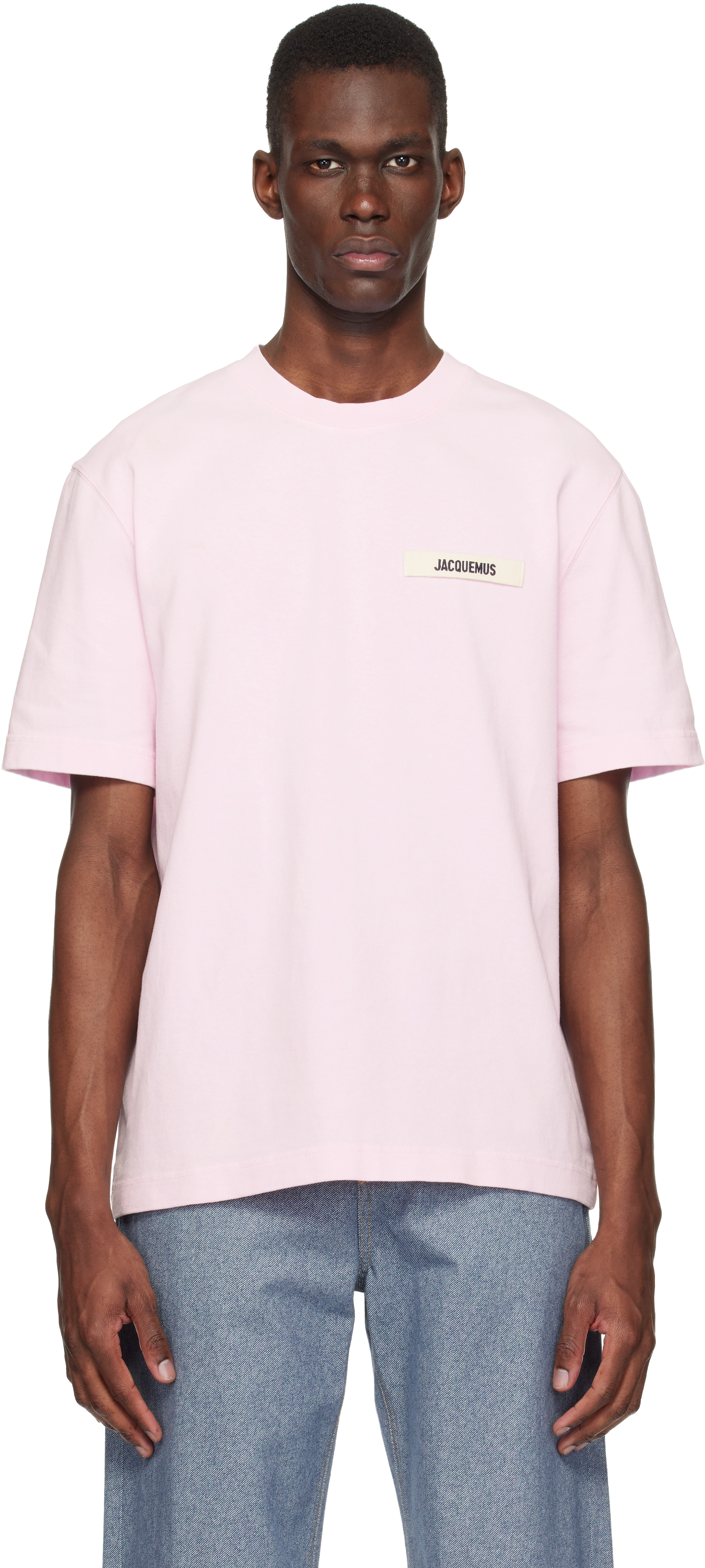 JACQUEMUS: Pink 'The Gros Grain' T-shirt | SSENSE