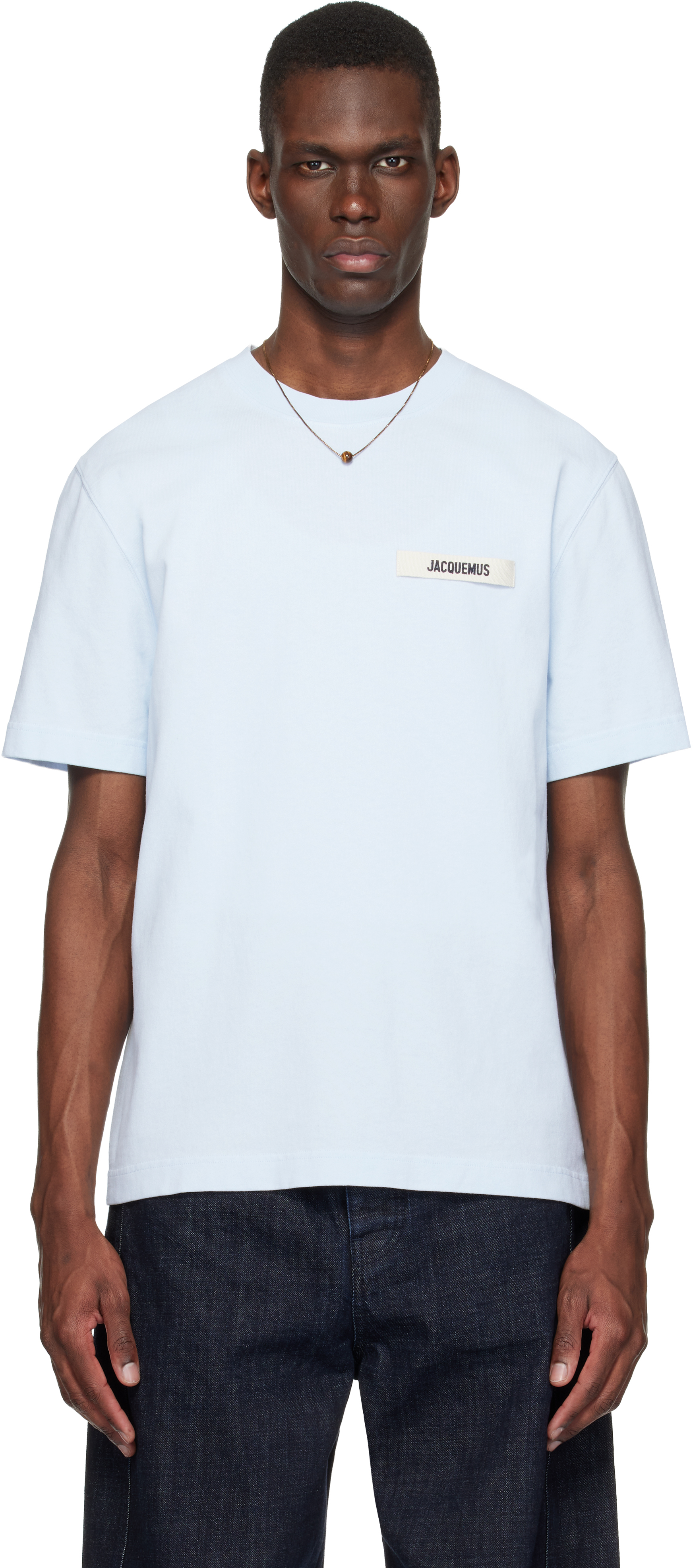 JACQUEMUS: Blue 'The Gros Grain' T-shirt | SSENSE