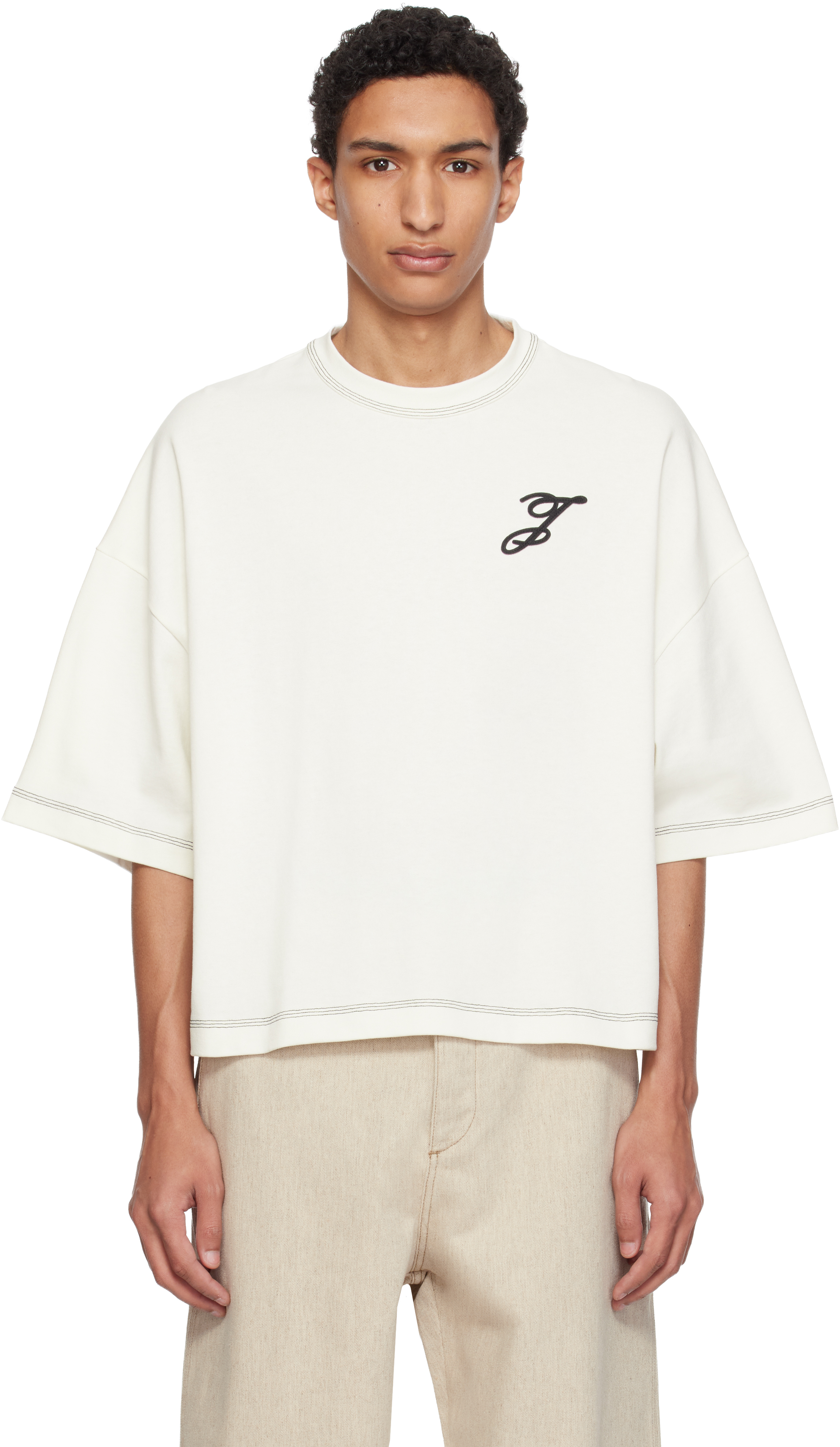 JACQUEMUS: Off-White 'The Letro' T-shirt | SSENSE