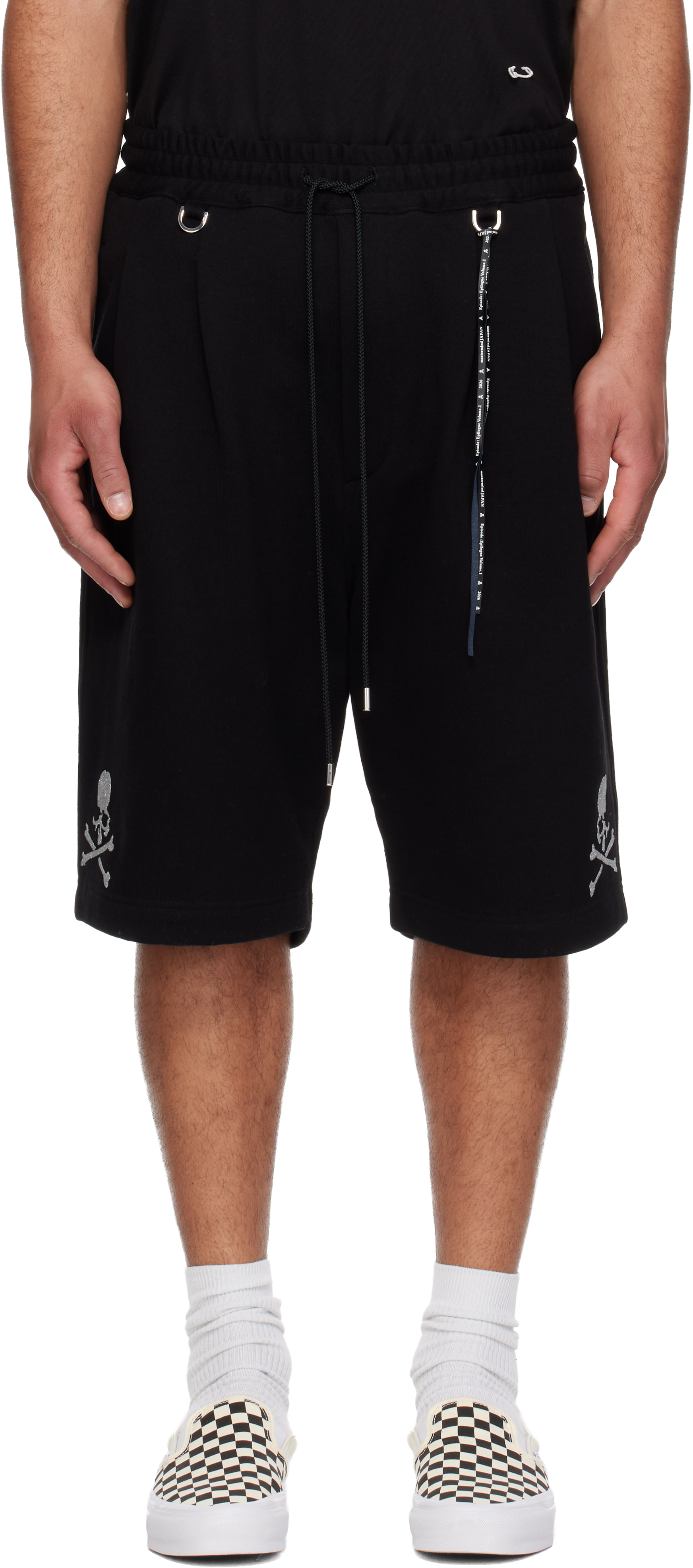 mastermind JAPAN Black Glass Beads Shorts