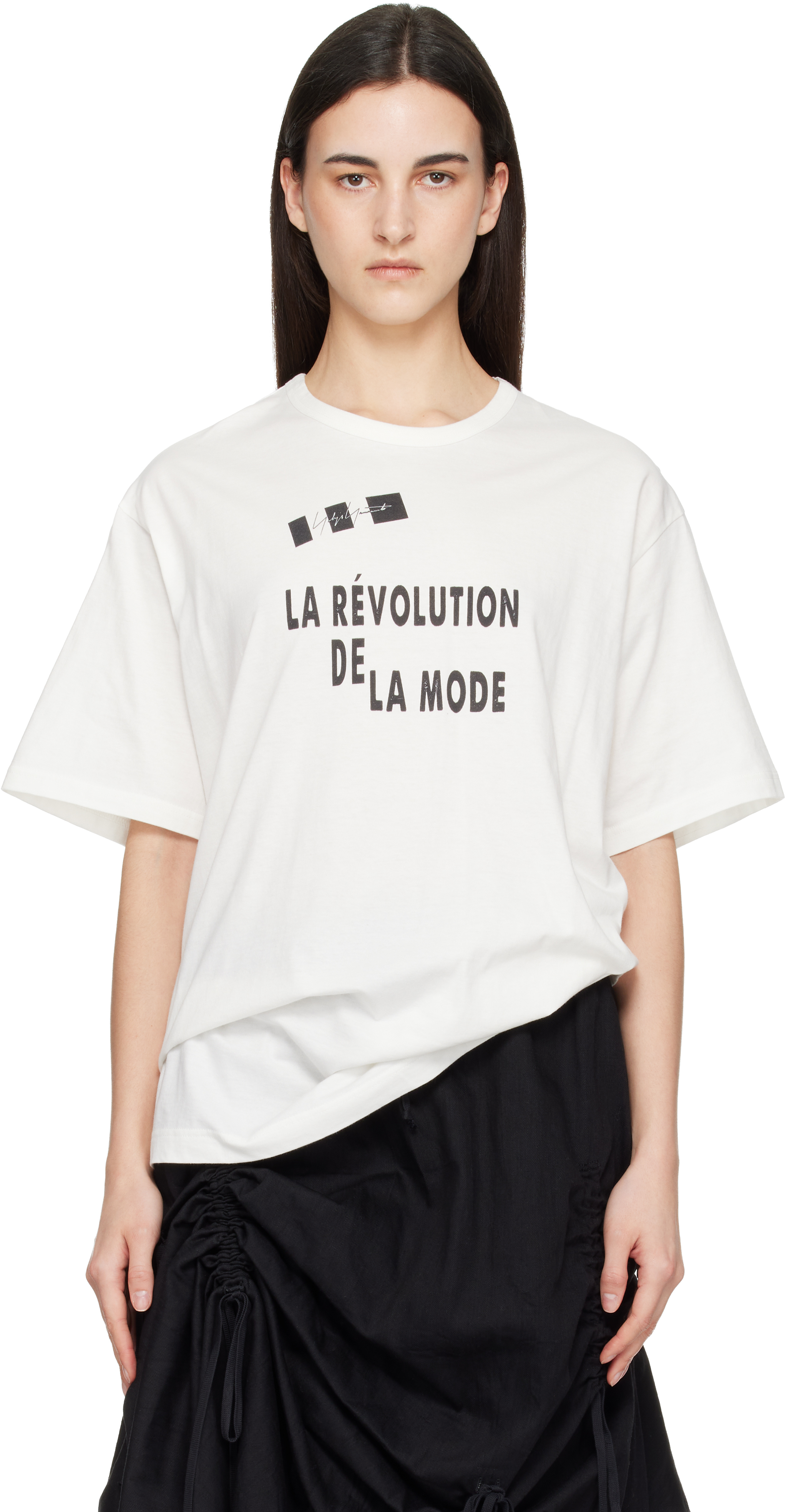 YOHJI YAMAMOTO: Off-White 'La Révolution' Short Sleeve T-shirt