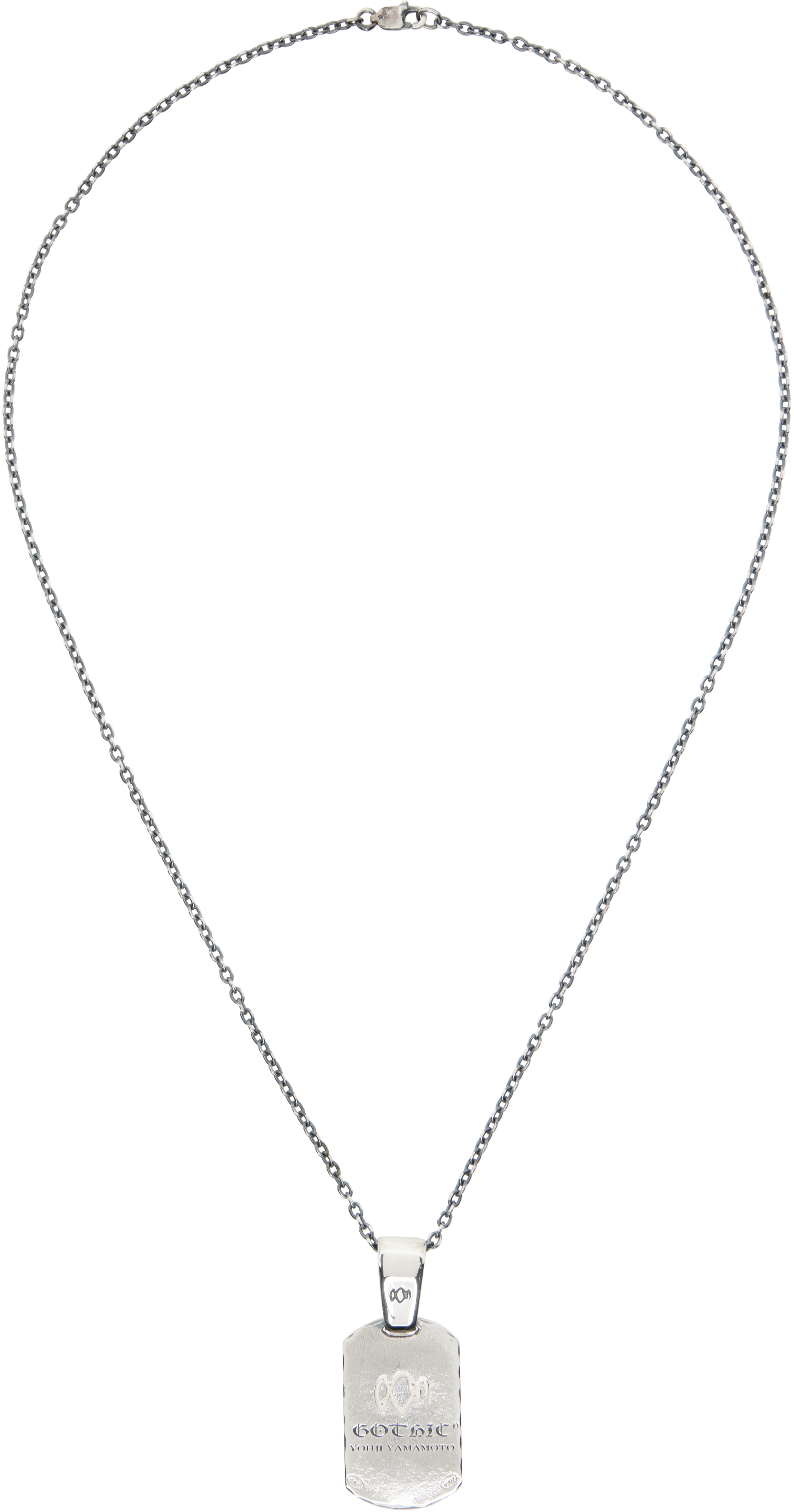 YOHJI YAMAMOTO: Dog Tag Pendant Necklace | SSENSE