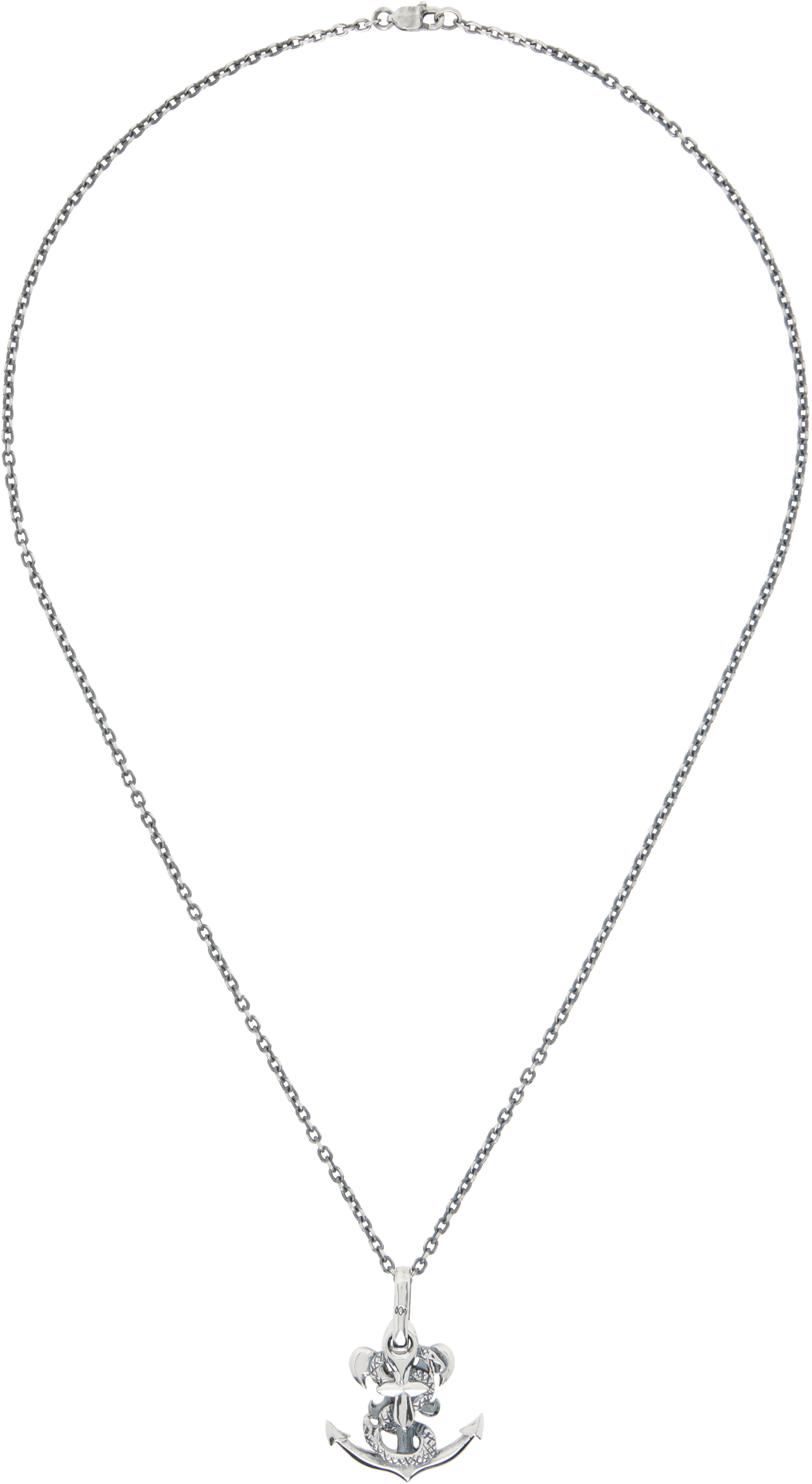 YOHJI YAMAMOTO: Snake Anchor Pendant Necklace | SSENSE
