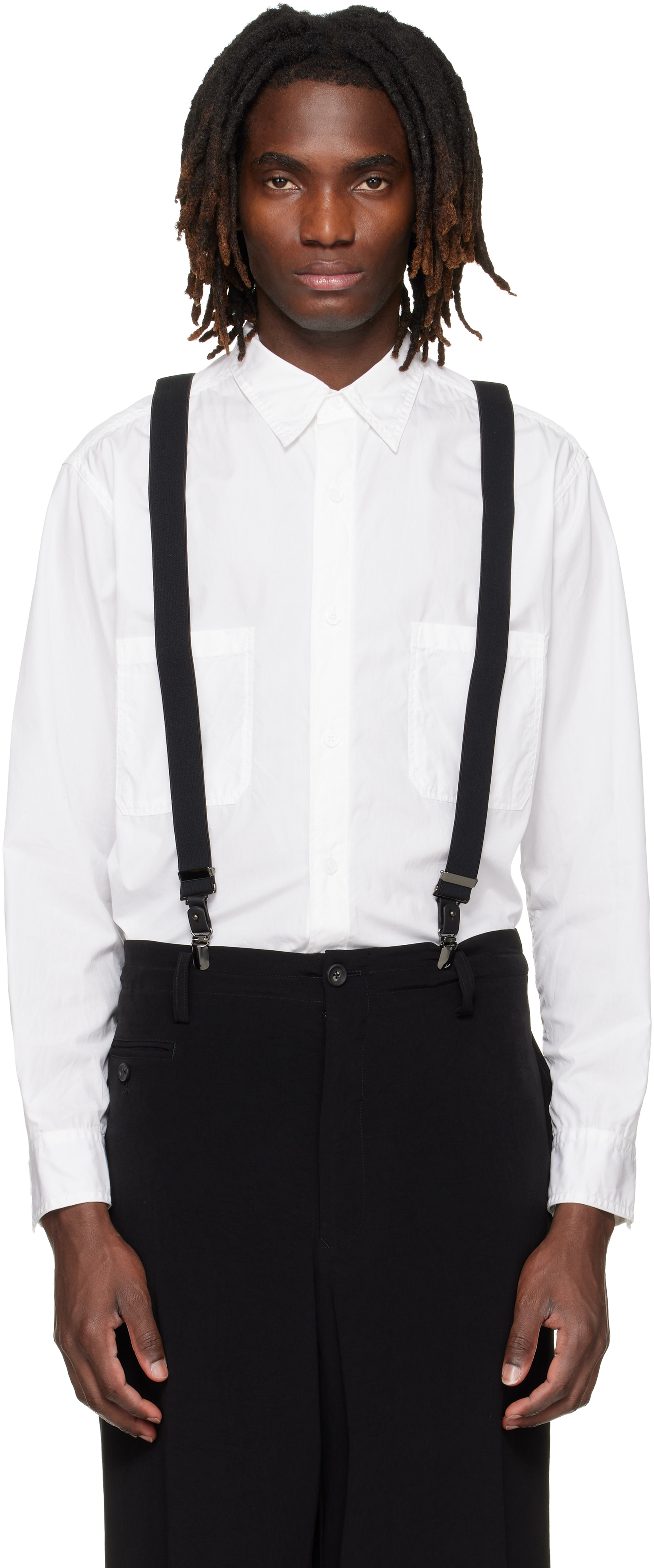 トップス MM YOHJI YAMAMOTO: White Big Standard Chain Stitch Shirt | SSENSE