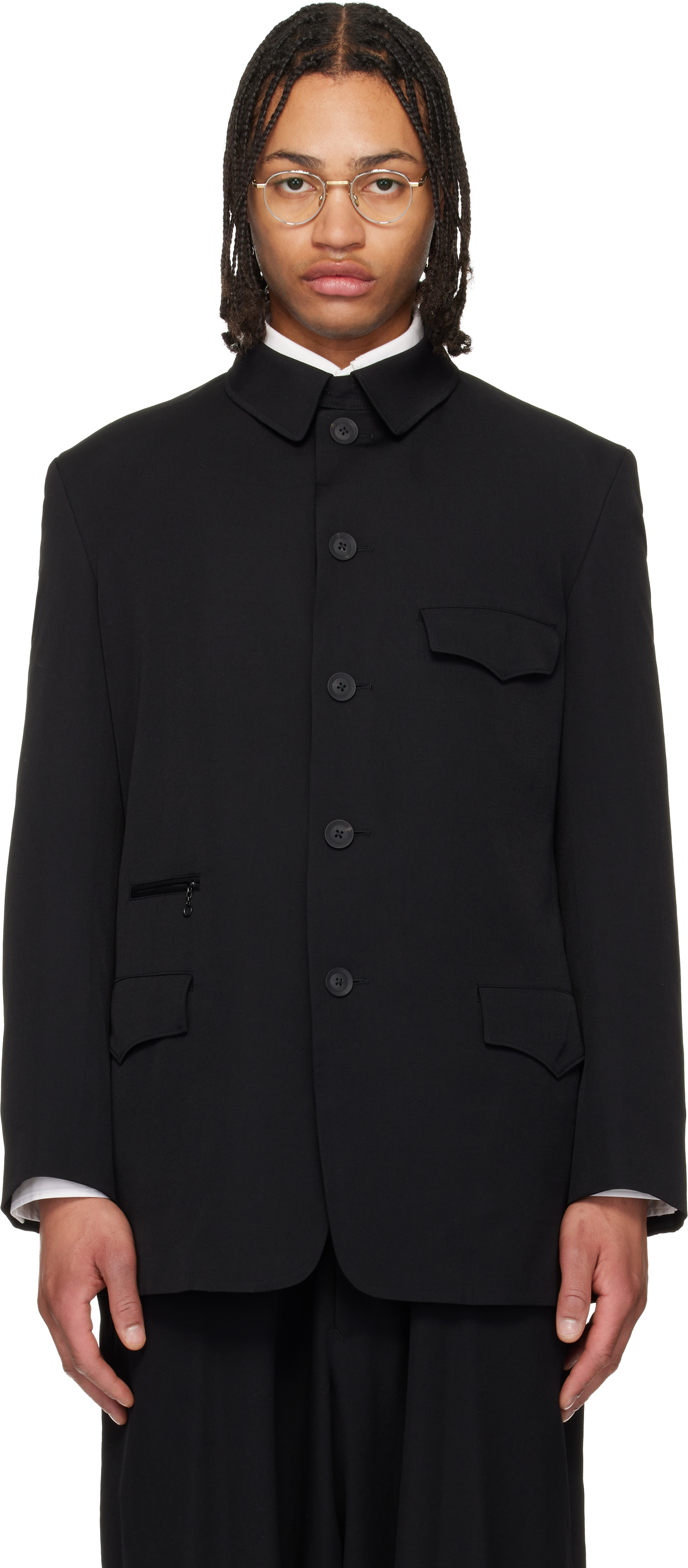 YOHJI YAMAMOTO: ブラック Army ウールギャバジン テーラード