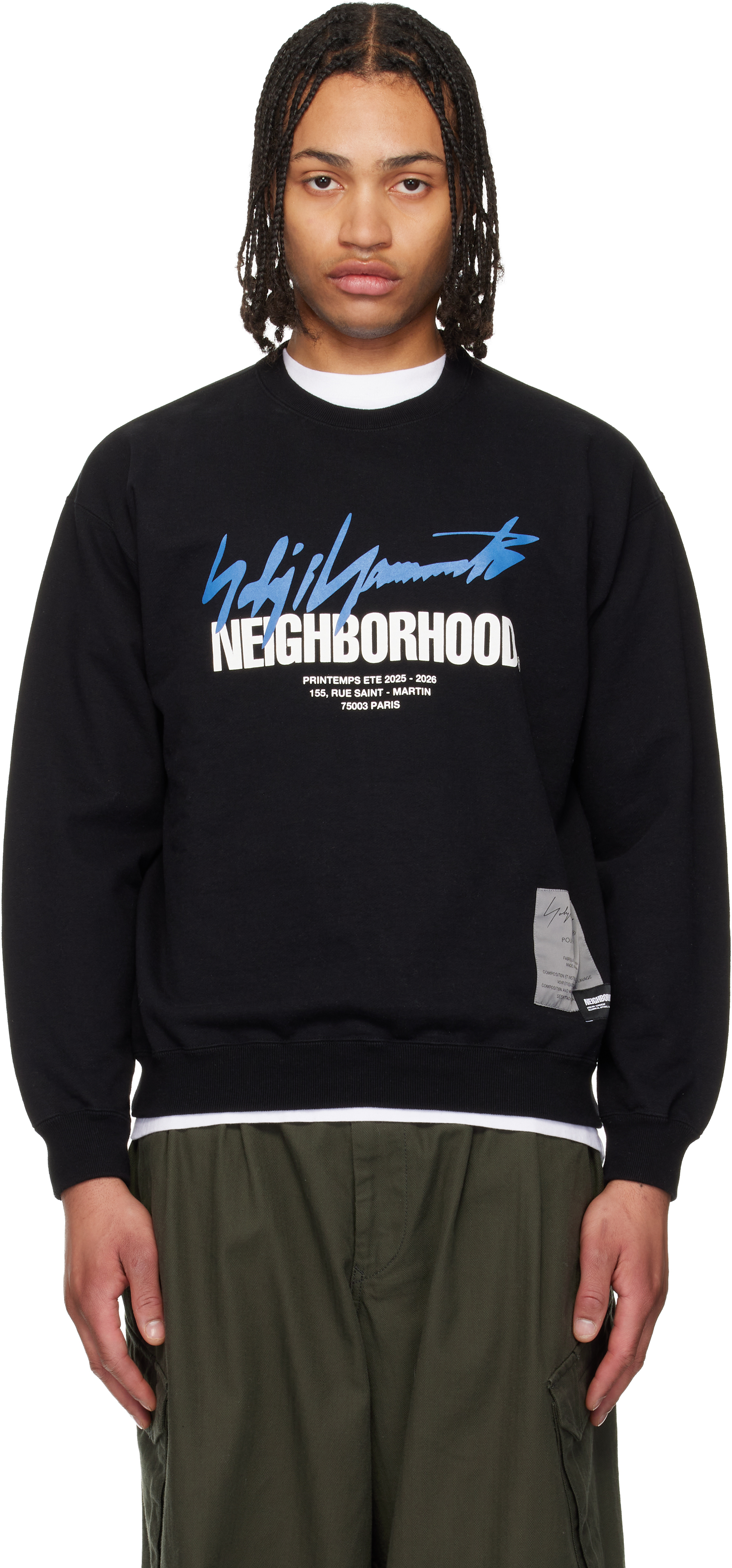 YOHJI YAMAMOTO: ブラック Neighborhoodエディション LS スウェット