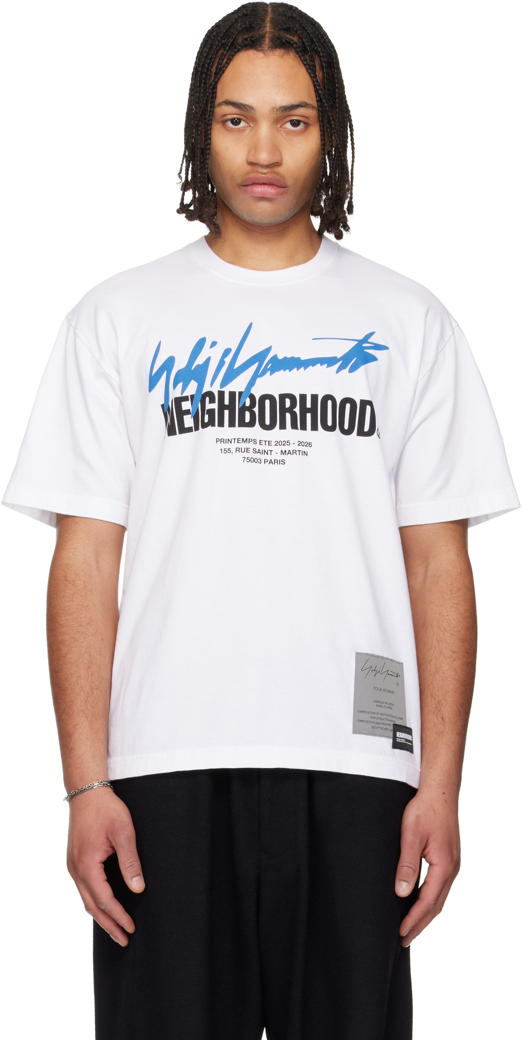 YOHJI YAMAMOTO: ホワイト Neighborhoodエディション SS-2 Tシャツ