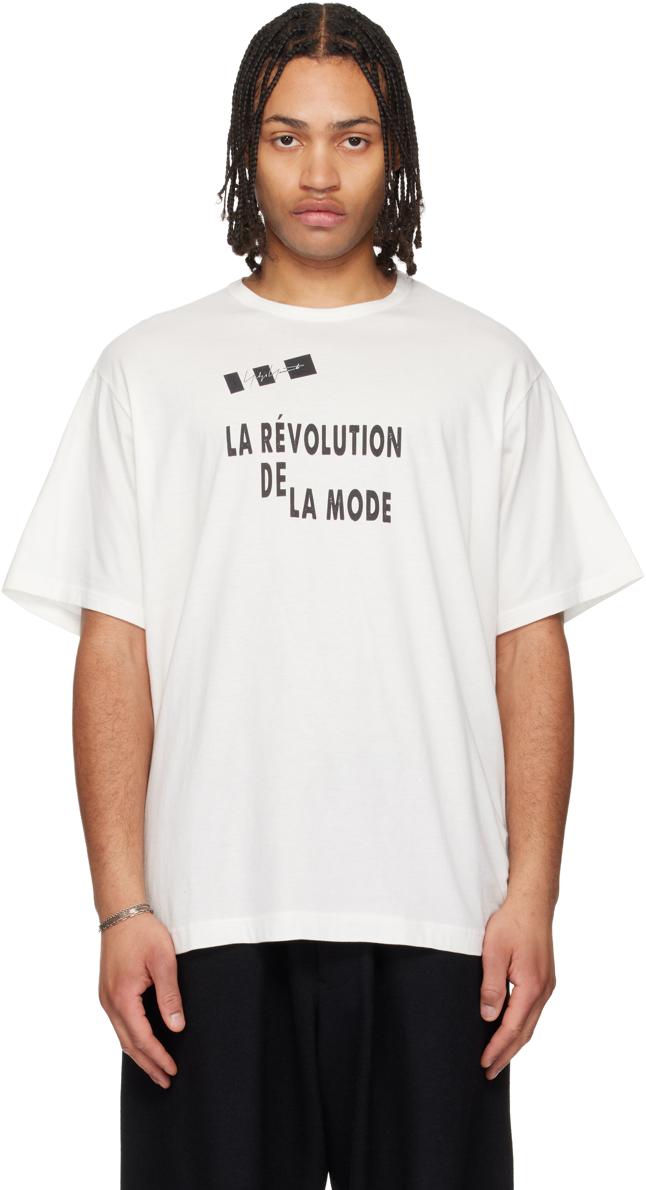 YOHJI YAMAMOTO: Off-White 30/- Combed Plain Stitch Short Sleeve T