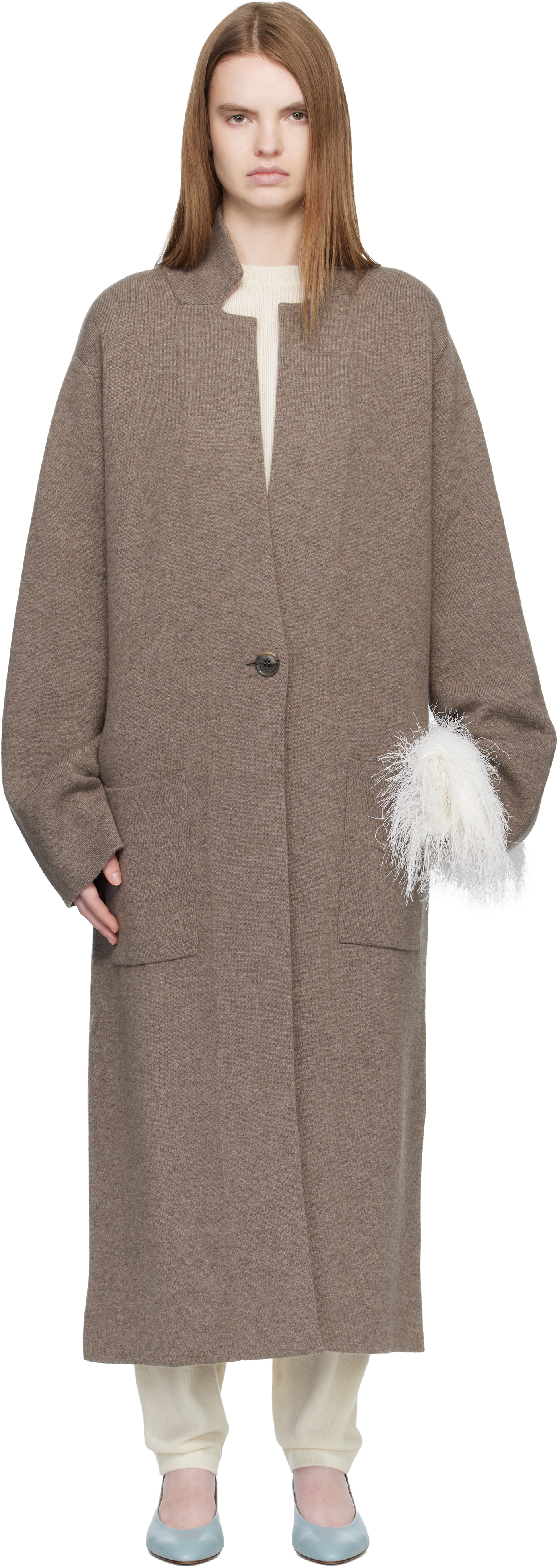 LISA YANG Taupe 'The Amie' Coat