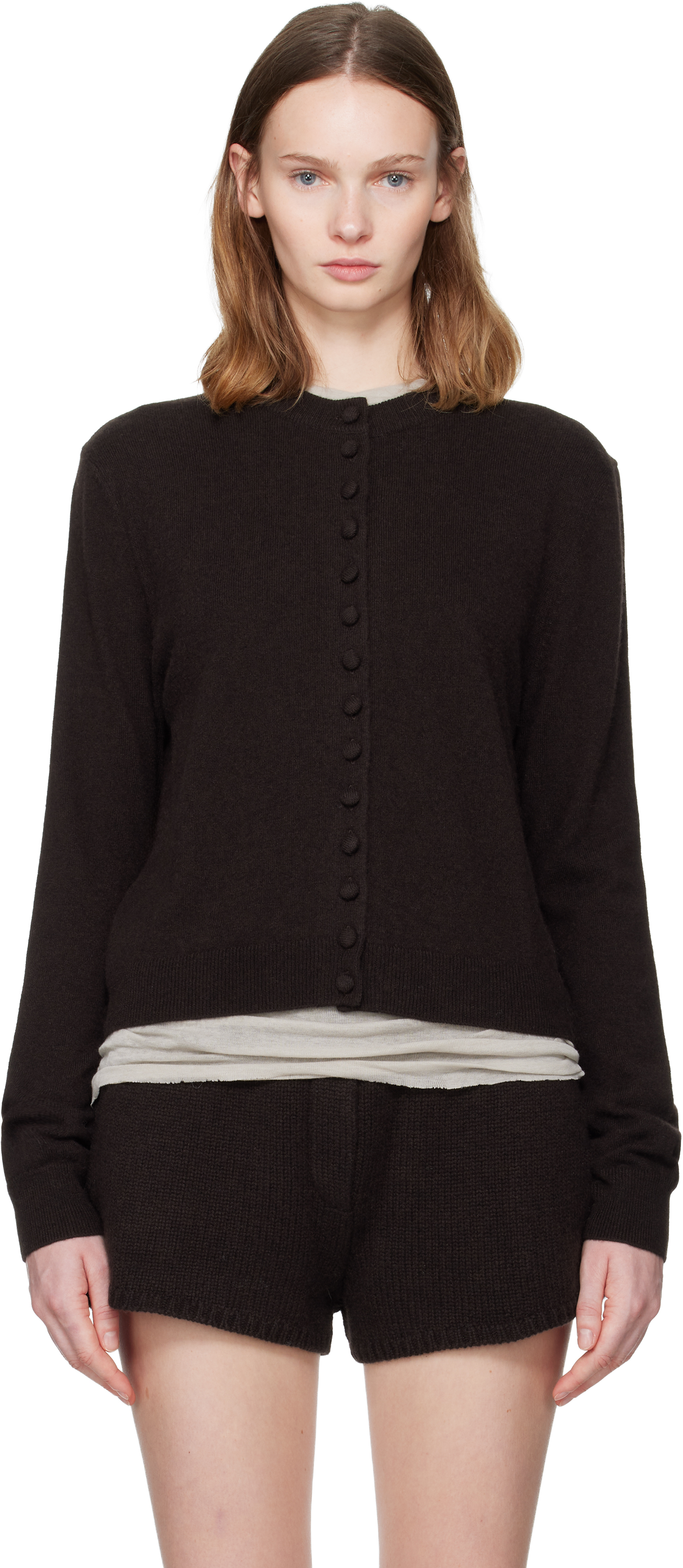 Lisa Yang Button-up Cashmere Cardigan In Brown