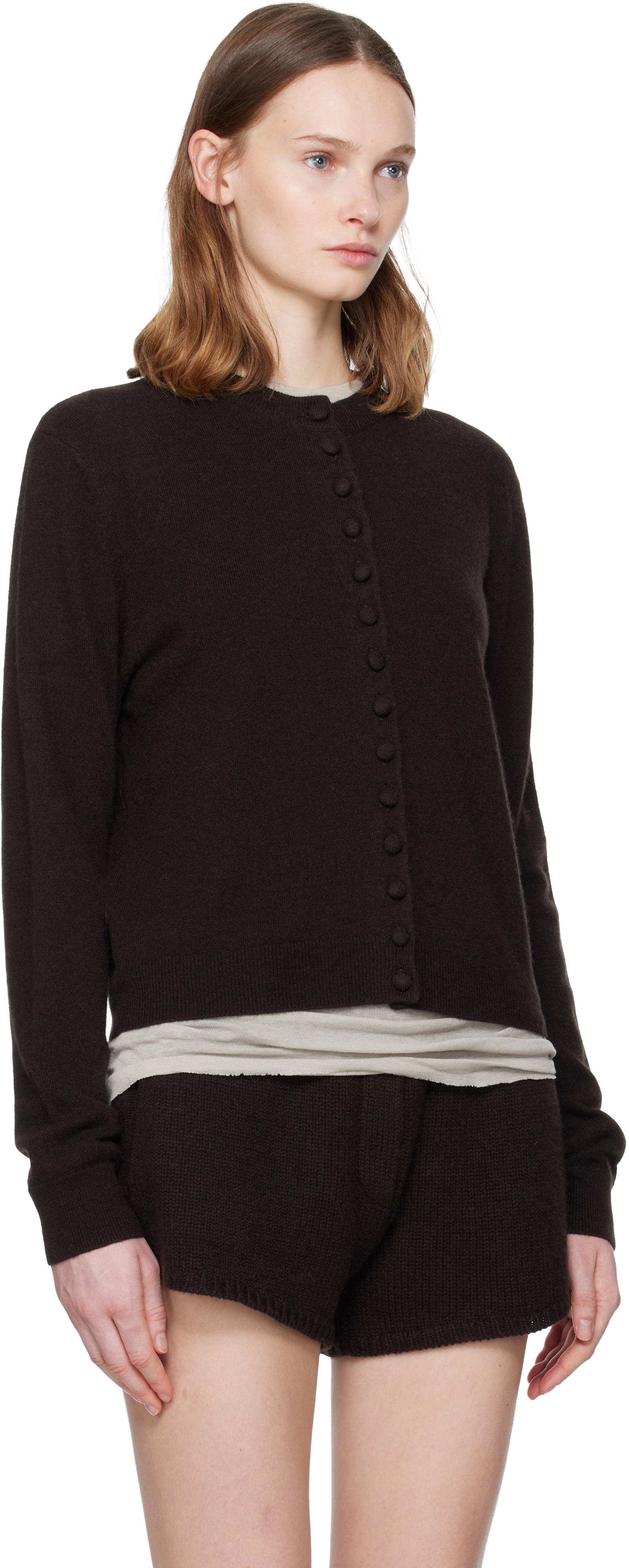 Lisa Yang Button-up Cashmere Cardigan In Brown
