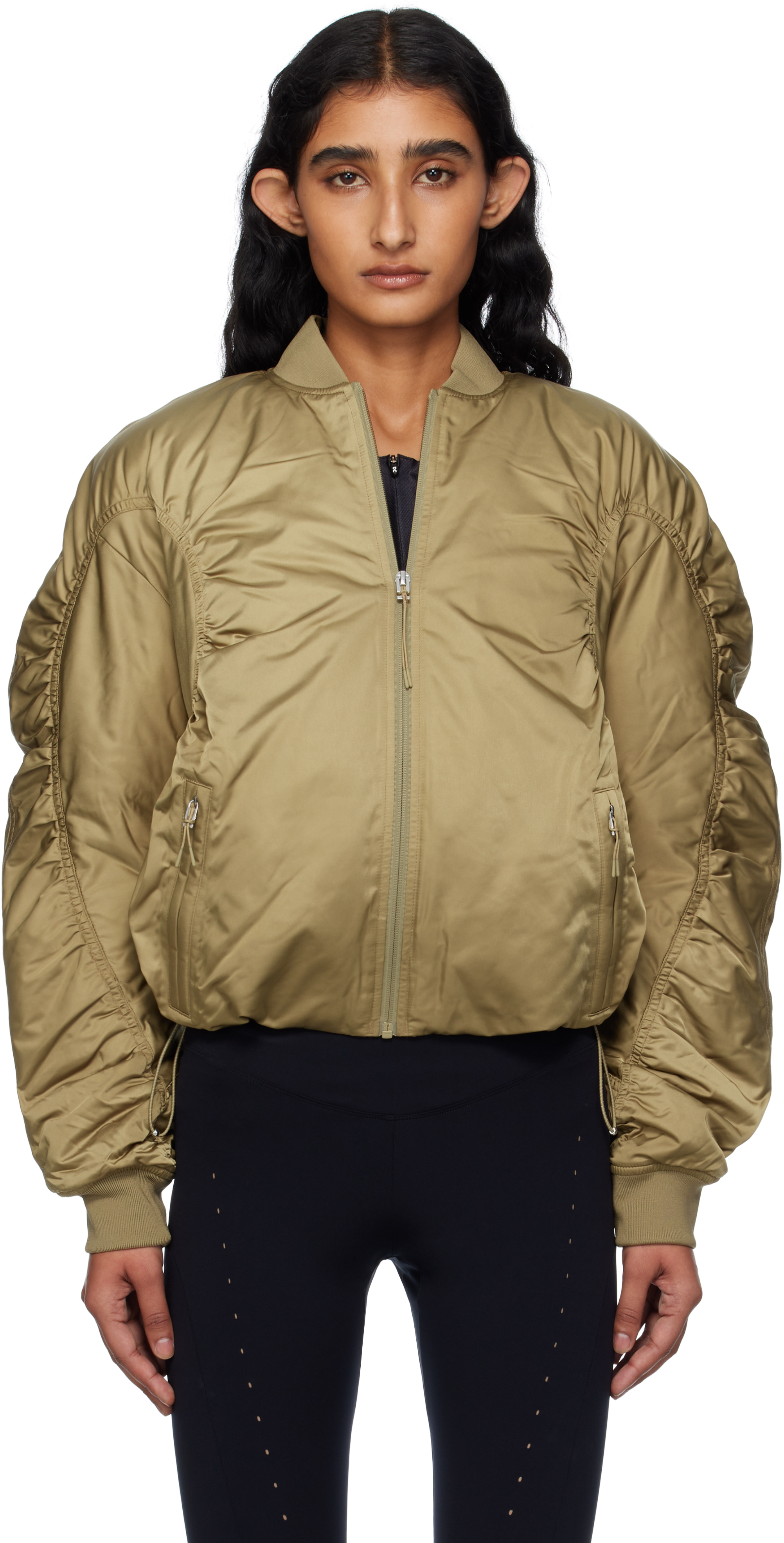 Khaki Varsity Bomber Jacket