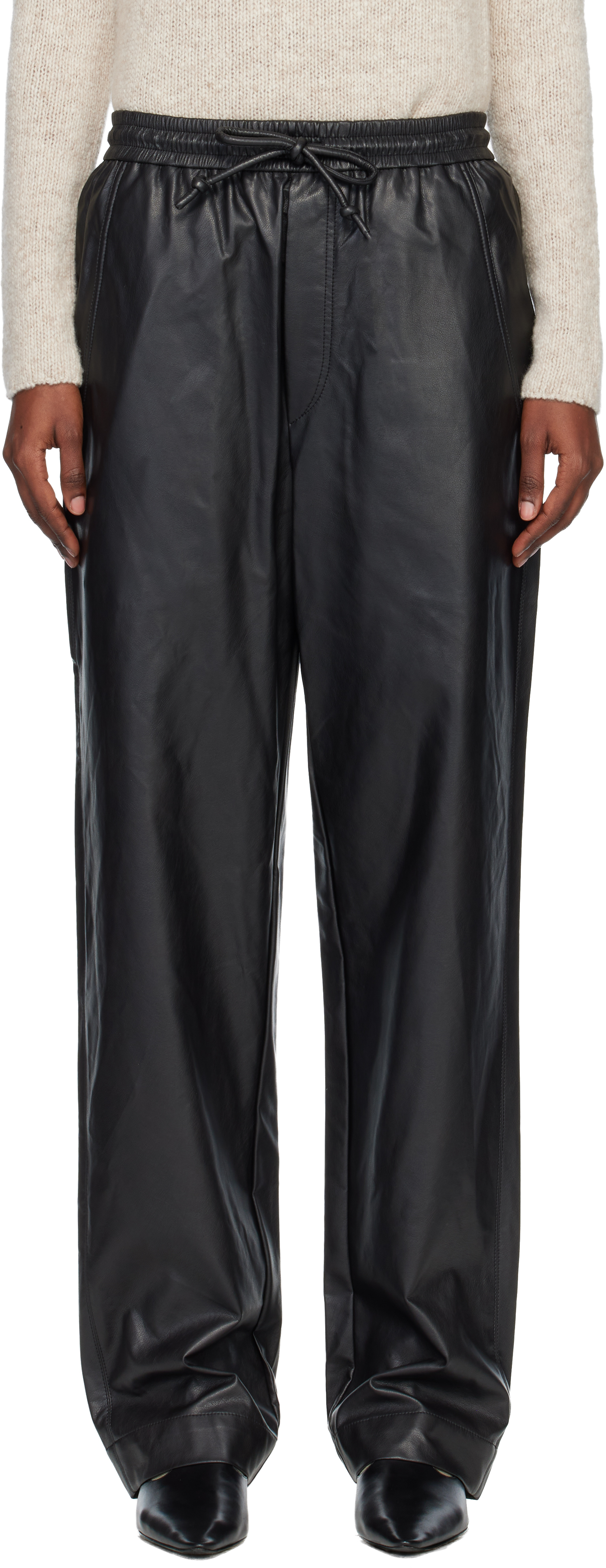 Isabel Marant Étoile Black Nereane Faux-leather Trousers