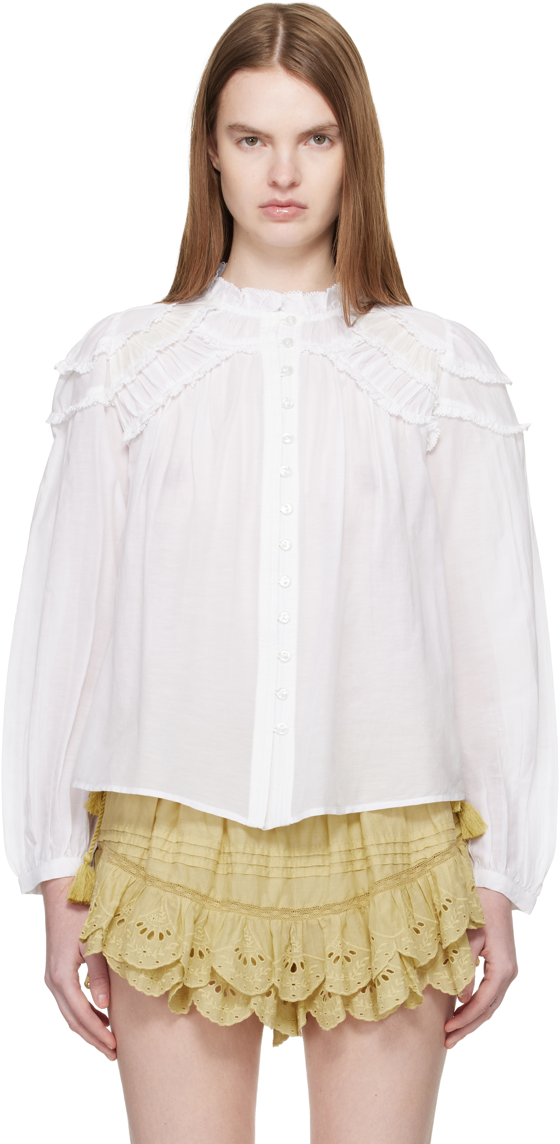 ISABELMALANT ETOILE トップス　ブラウス Isabel Marant Etoile: White Plalia Blouse | SSENSE