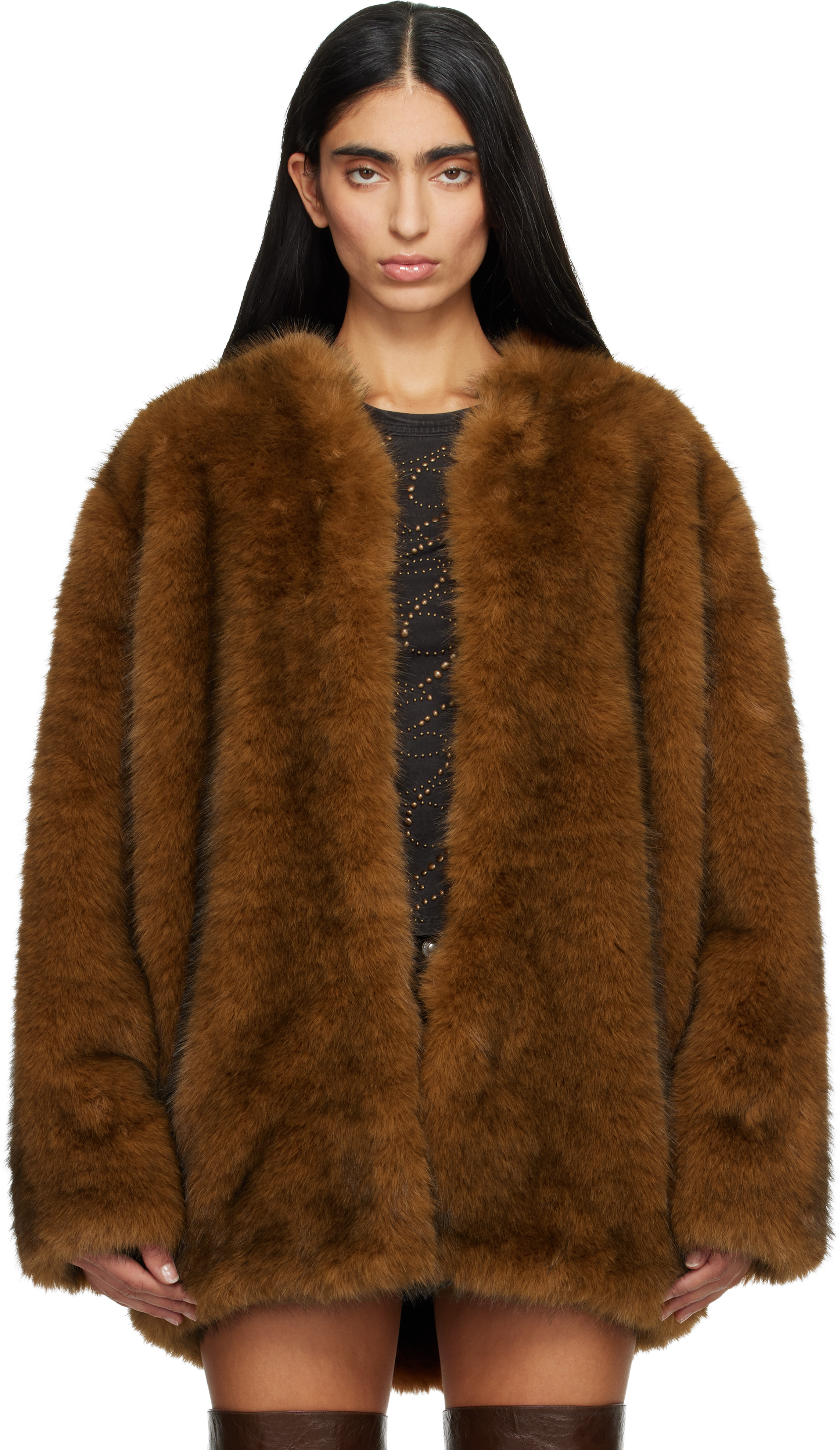 レディース ISABEL MARANT ヒョウ柄ファーコート サイズ34