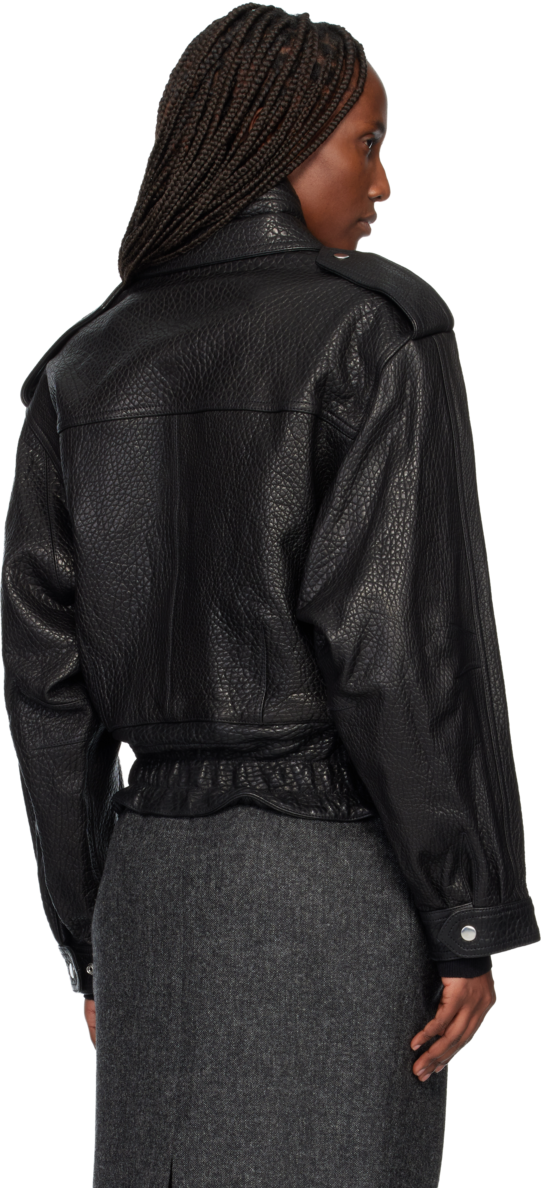 Isabel Marant Black Aneli Leather Jacket In Black