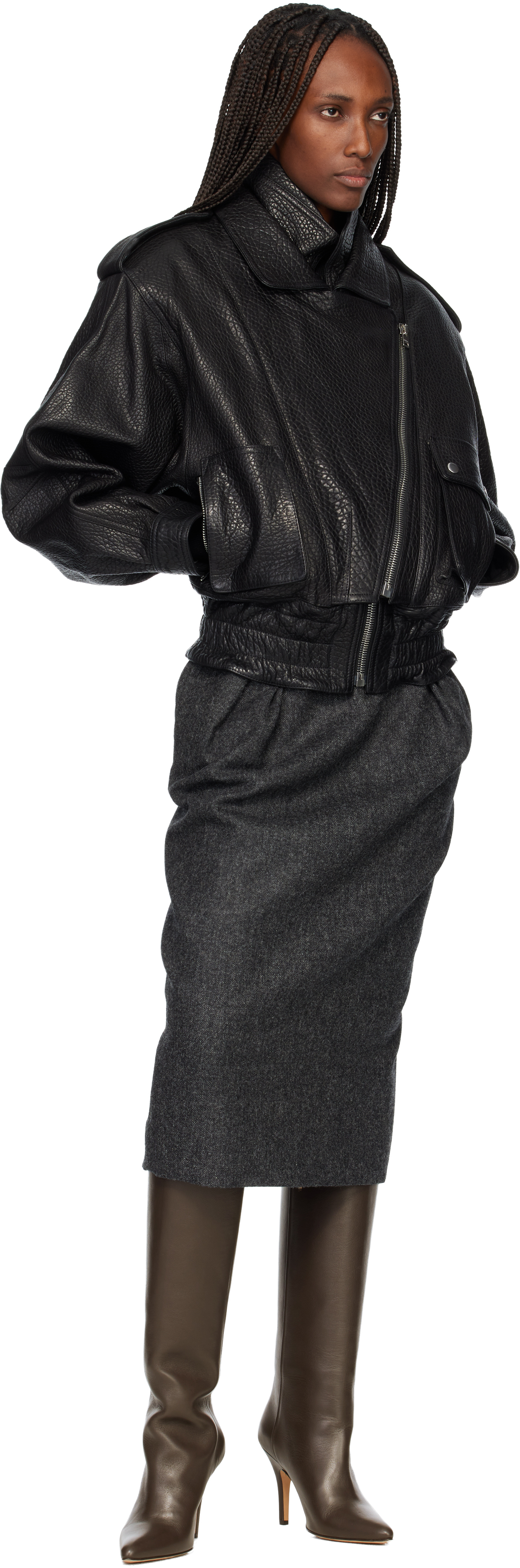 Isabel Marant Black Aneli Leather Jacket In Black