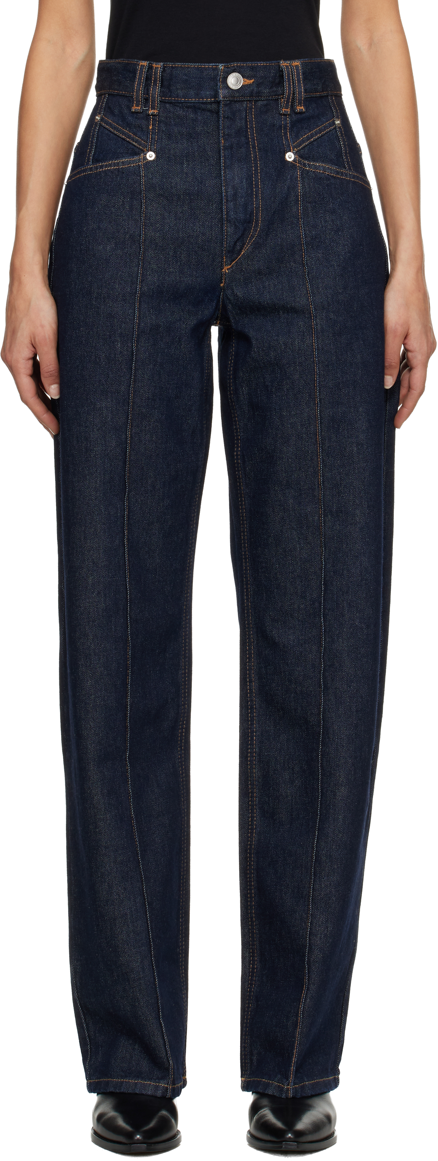 Isabel Marant Navy Drolane Jeans In Blue