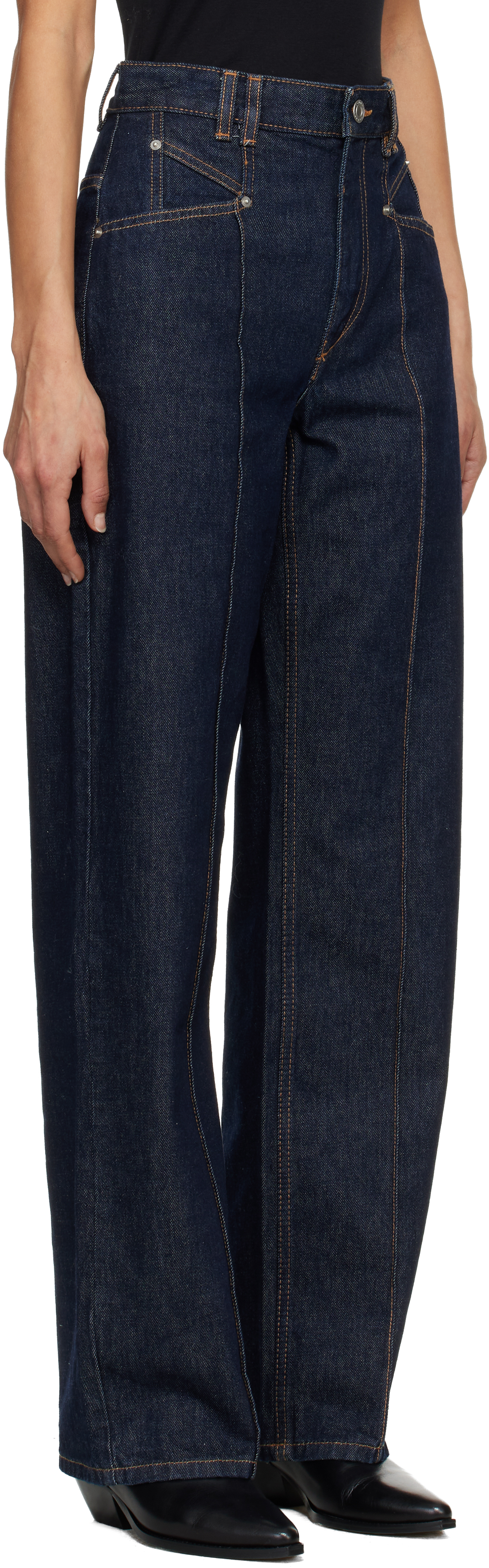 Isabel Marant Navy Drolane Jeans In Blue