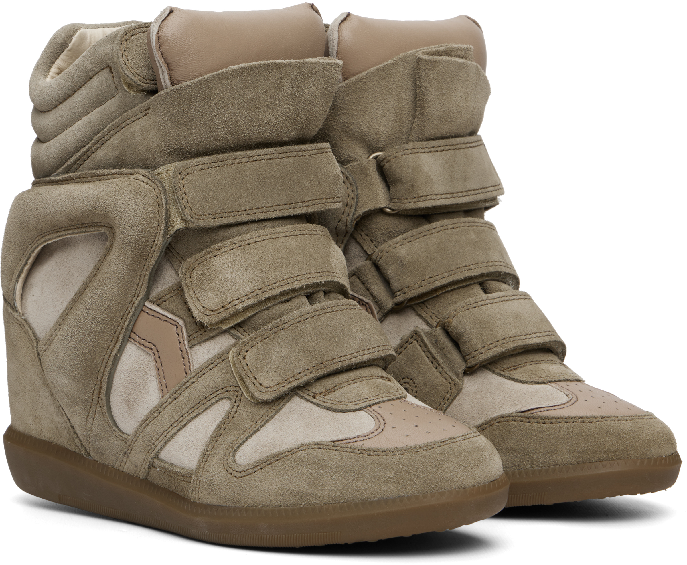 Isabel Marant Taupe Bekett Sneakers In Multi