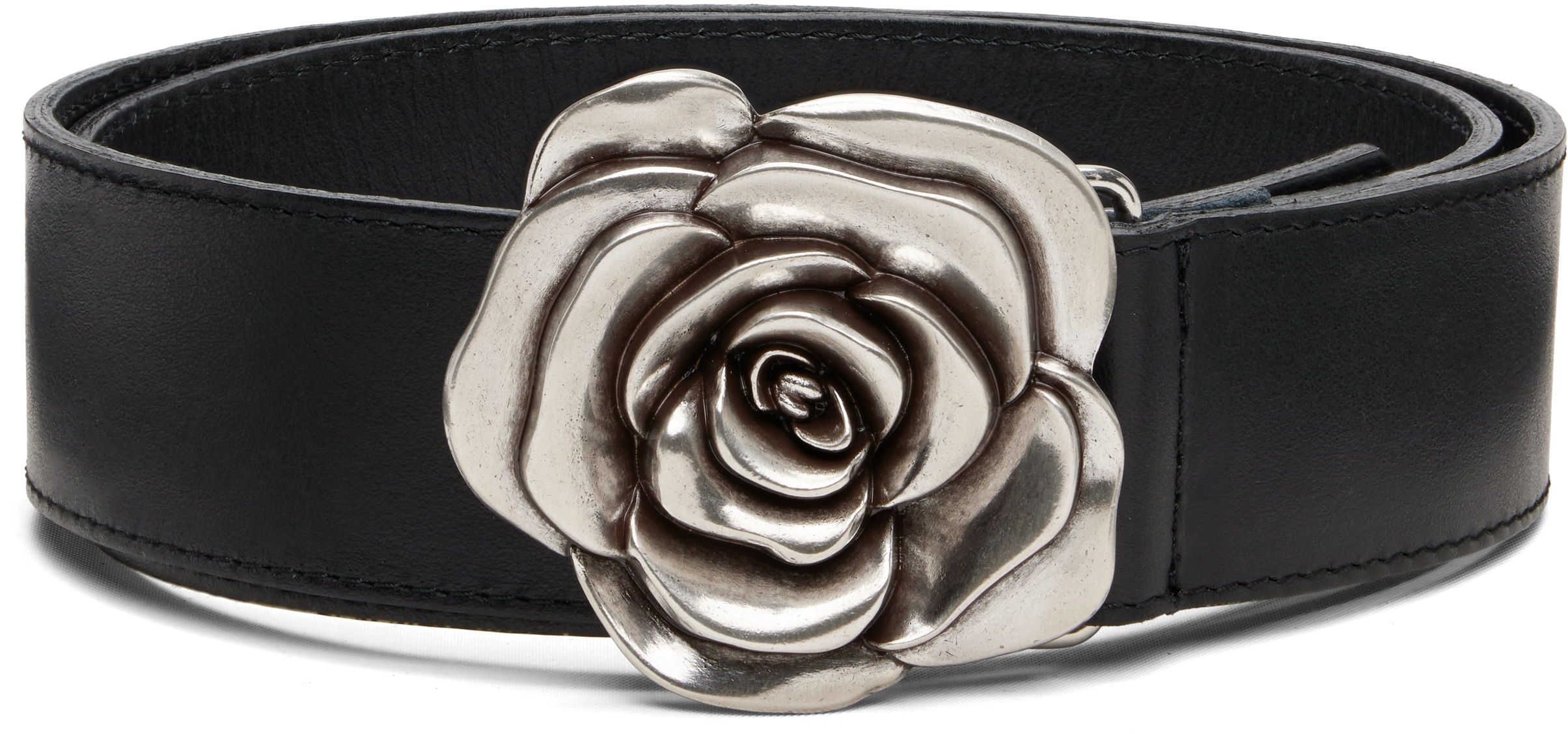 小物 ERNEST W. BAKER Rose belt Ernest W. Baker: Black Rose Buckle Belt | SSENSE Canada