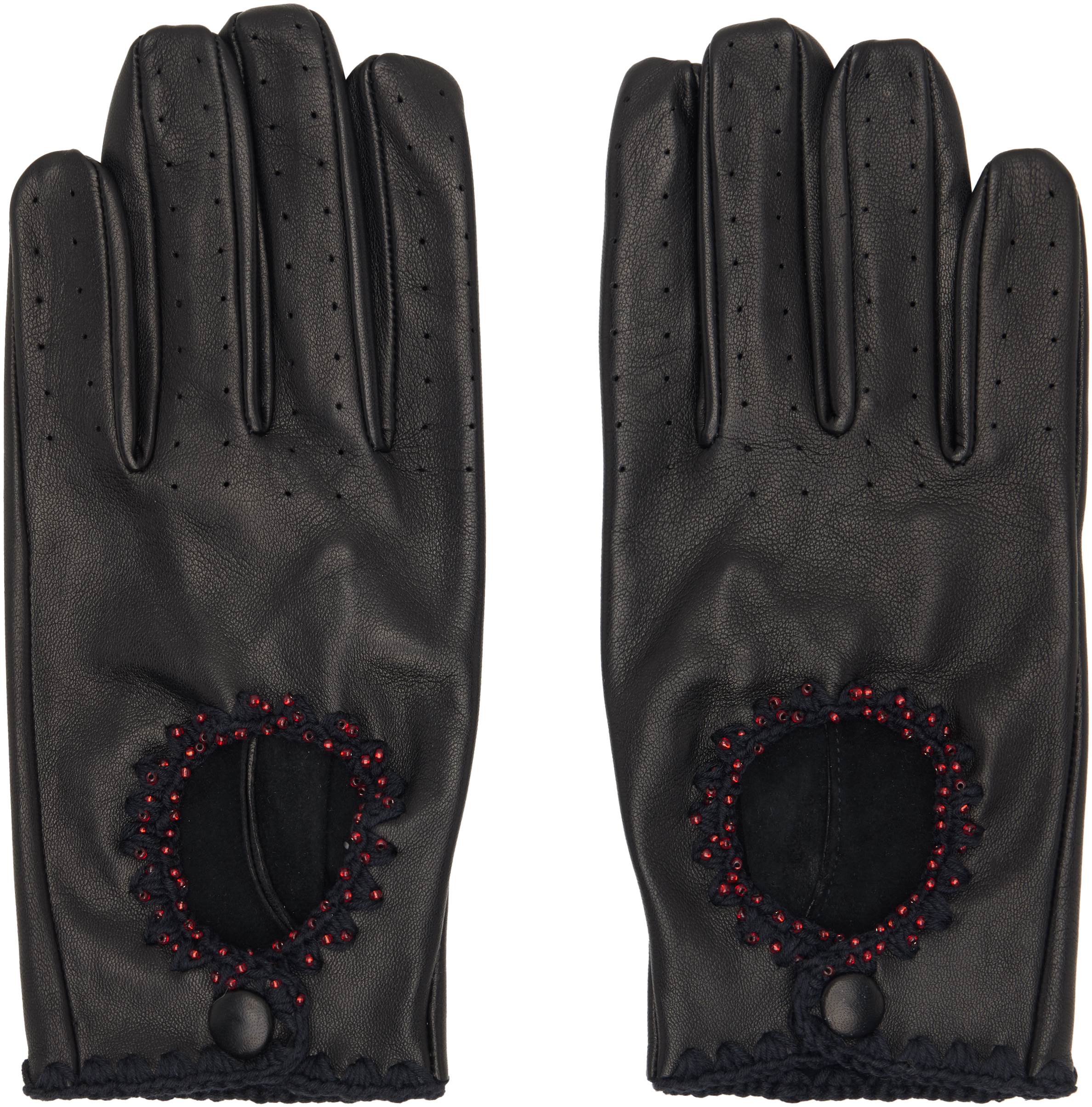 ERNEST W. BAKER ブラックレザーグローブ Leather Gloves - Black — ERNEST W. BAKER