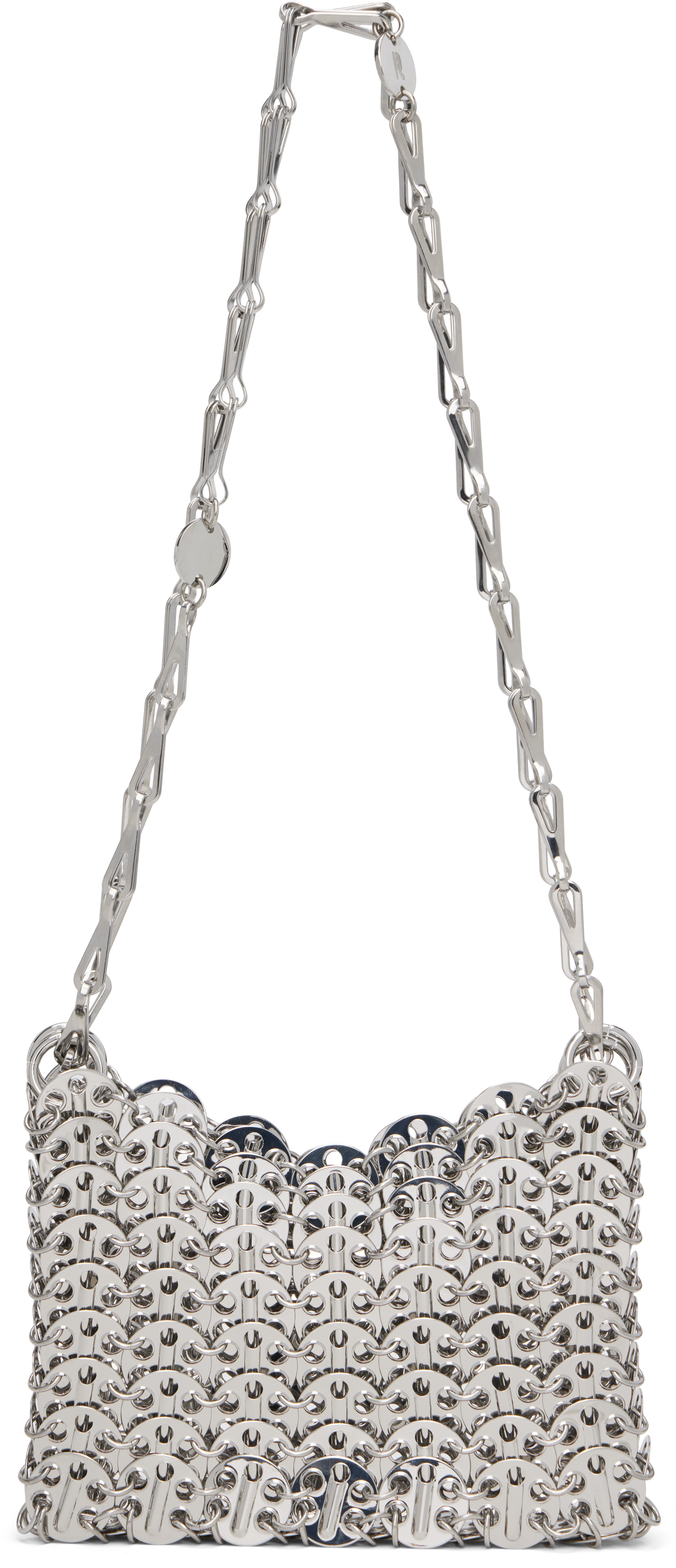 paco rabanne シグネチャー ショルダーバッグ シルバー ナノ Rabanne: シルバー ナノ Iconic 1969 バッグ | SSENSE 日本