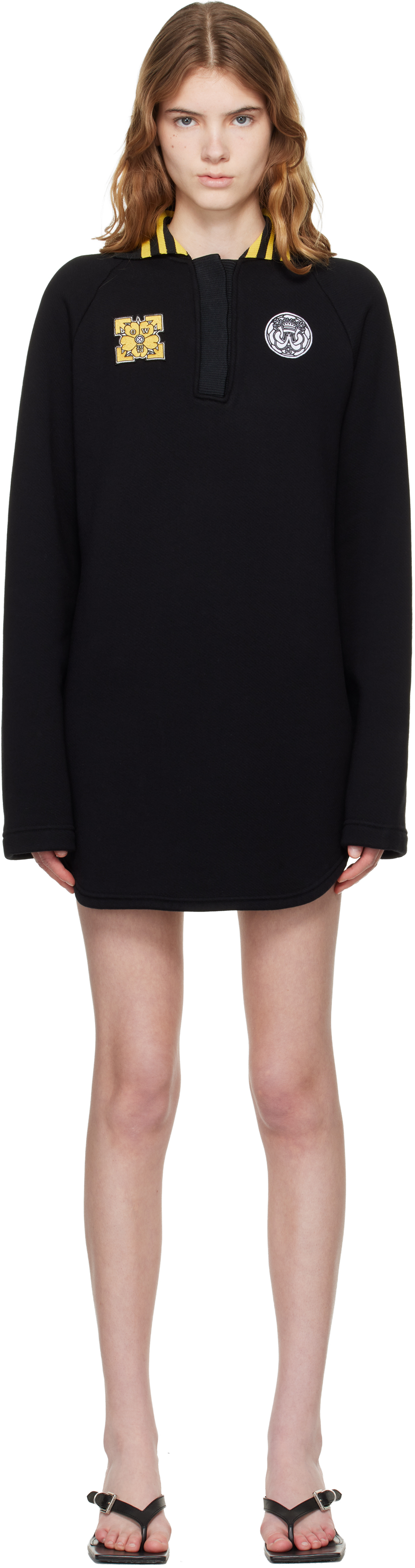 Off-White Black Sporty Polo Sweat Minidress