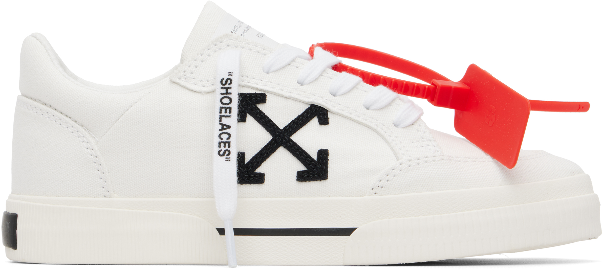 White Vulcanized Low Canvas Sneakers by Off-White on Sale