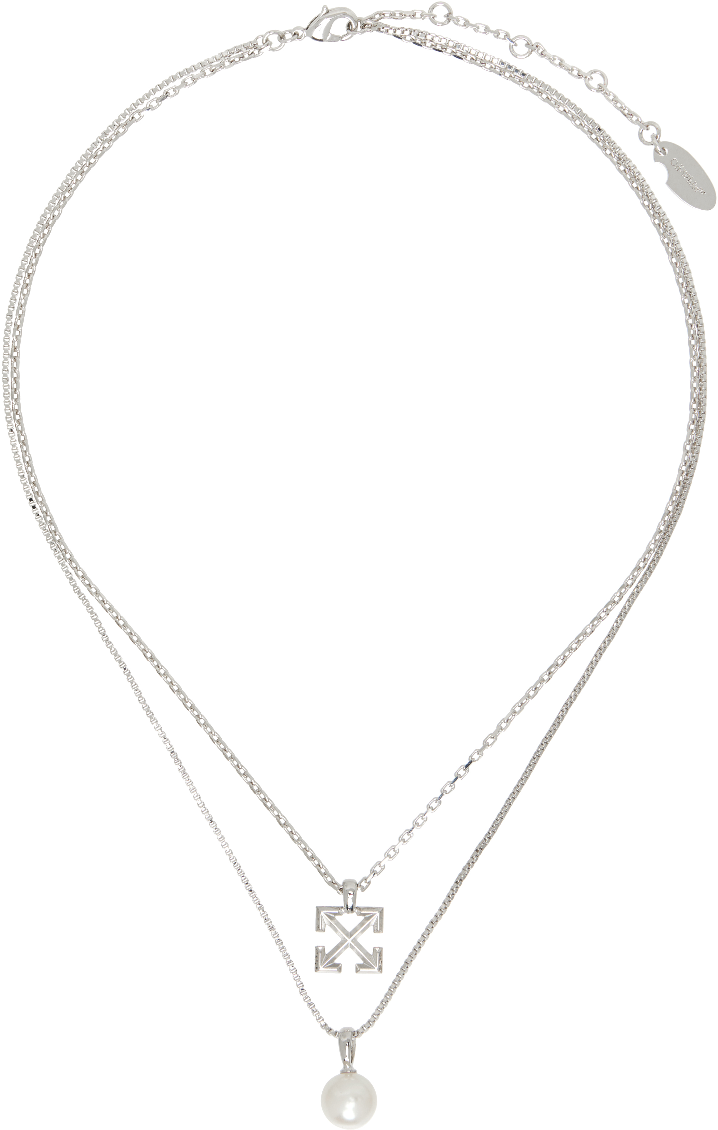 Arrow Faux-Pearl Double Necklace by Off-White on Sale