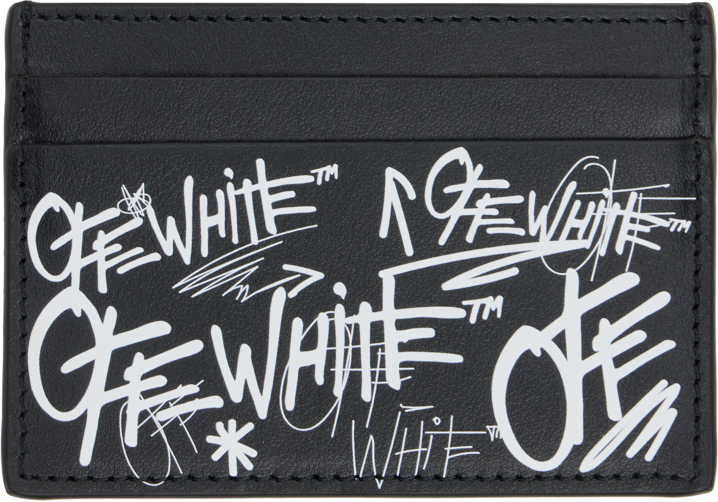 Off-White: ブラック ロゴ カードケース | SSENSE 日本