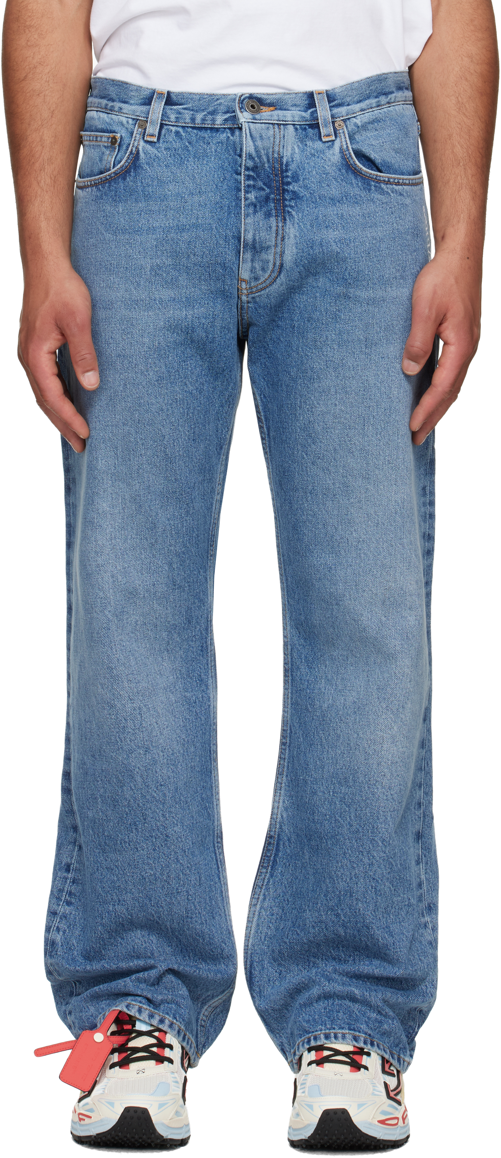 a*s様 Off-White　ジーンズ　アロー Off-Whiteのブルー Half Arrow Slim Relaxed ジーンズがセール中