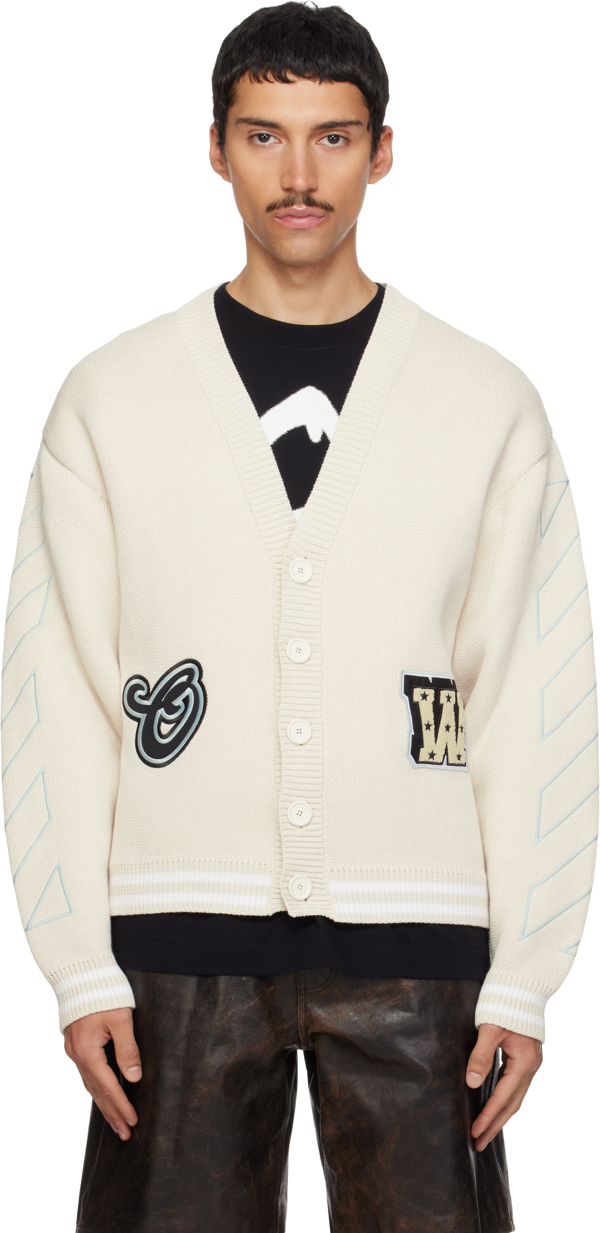 Off-White Star Varsity Knit Cardigan by Off-White on Sale
