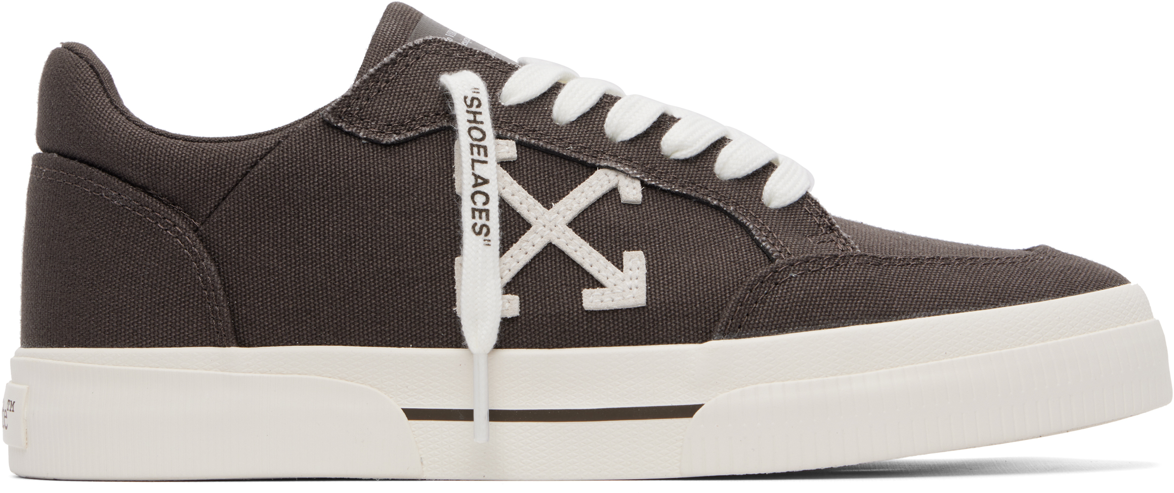 Off-White Brown Low Vulcanized Canvas Sneakers