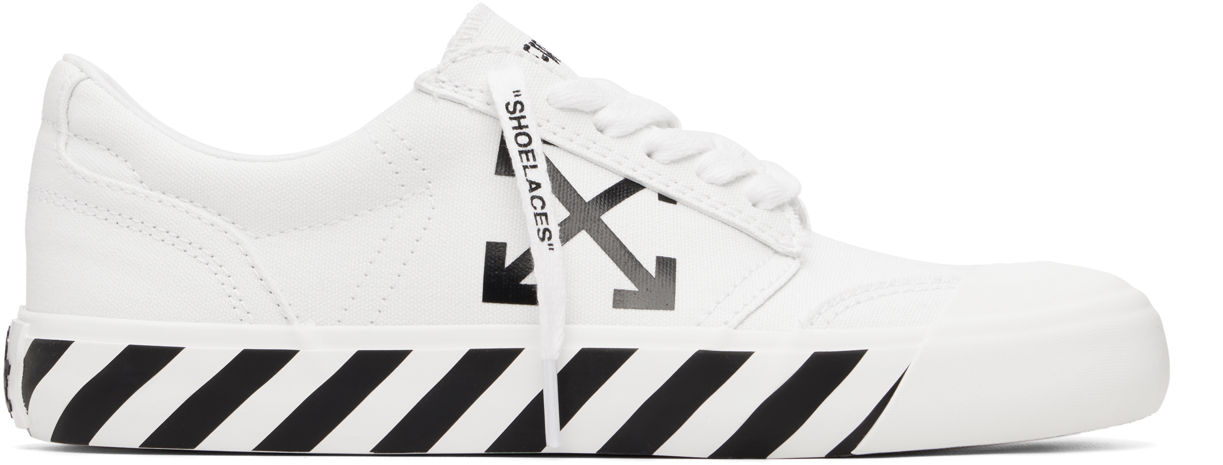 White Vulcanized Undercut Sneakers by Off-White on Sale