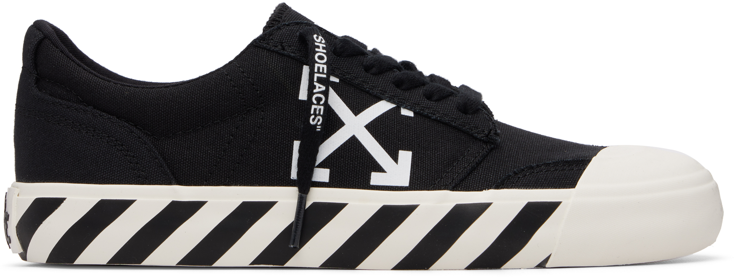 Off-White: Black Vulcanized Undercut Sneakers | SSENSE