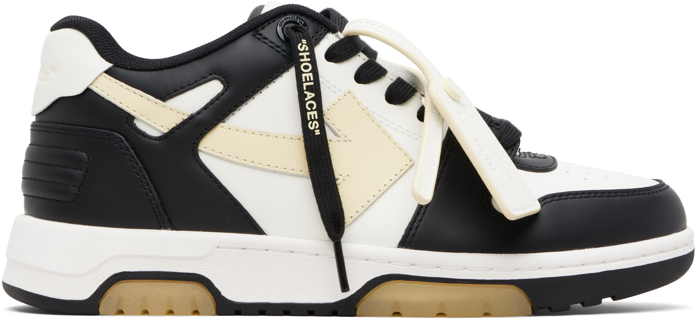 Off-White White & Black Out Of Office Glow-In-The-Dark Sneakers