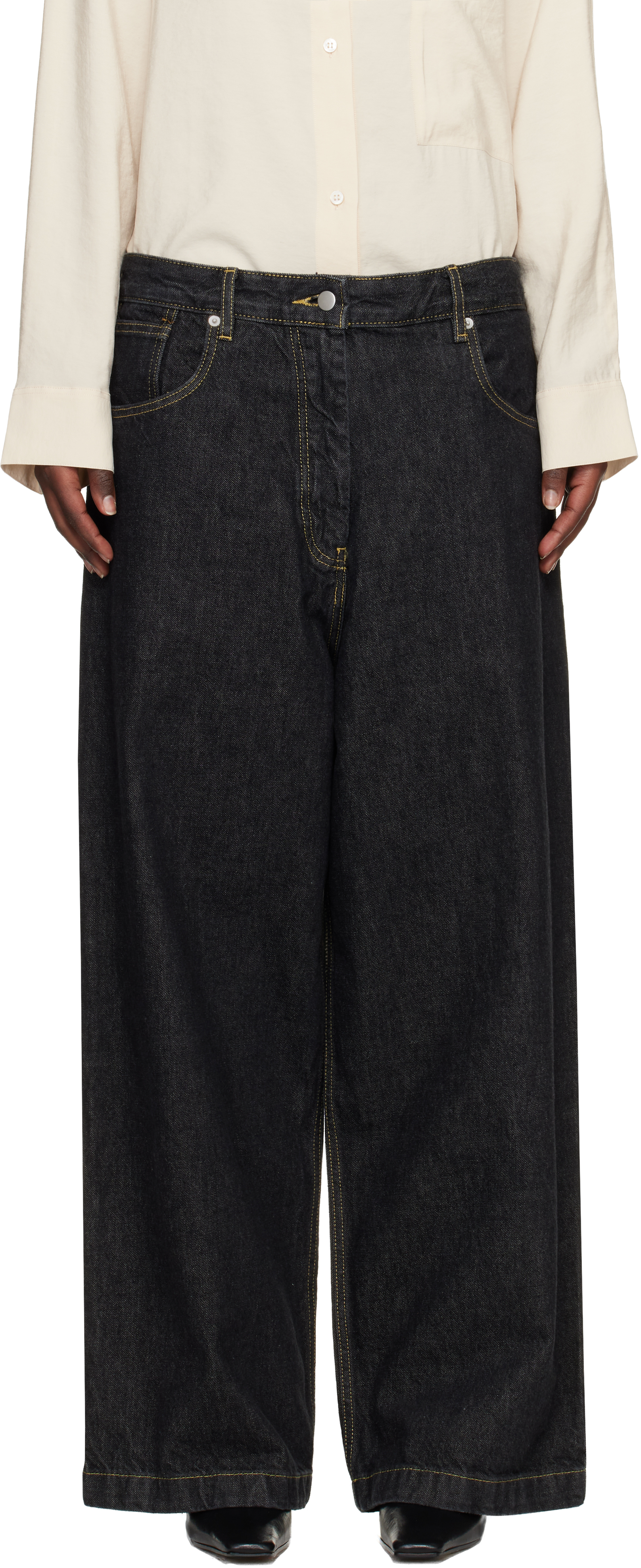 Black Neive Jeans by Studio Nicholson on Sale