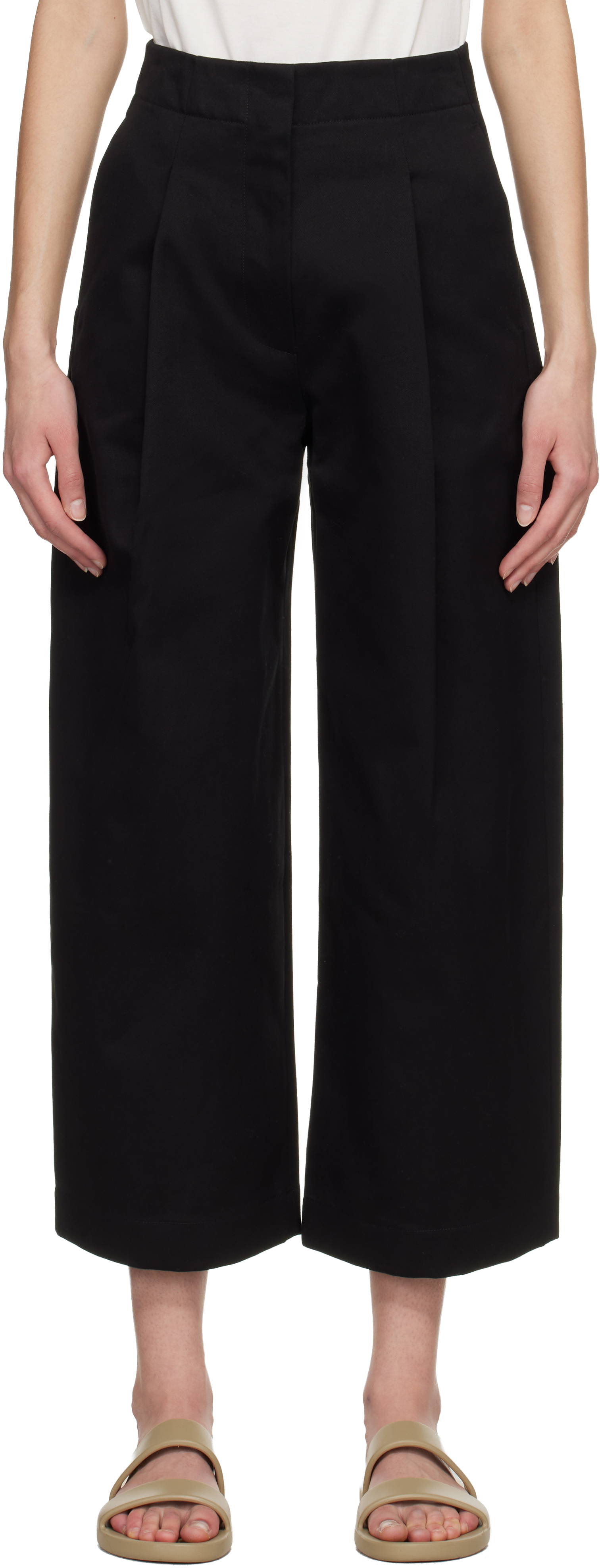 Studio Nicholson: Black Dordoni Volume Trousers | SSENSE