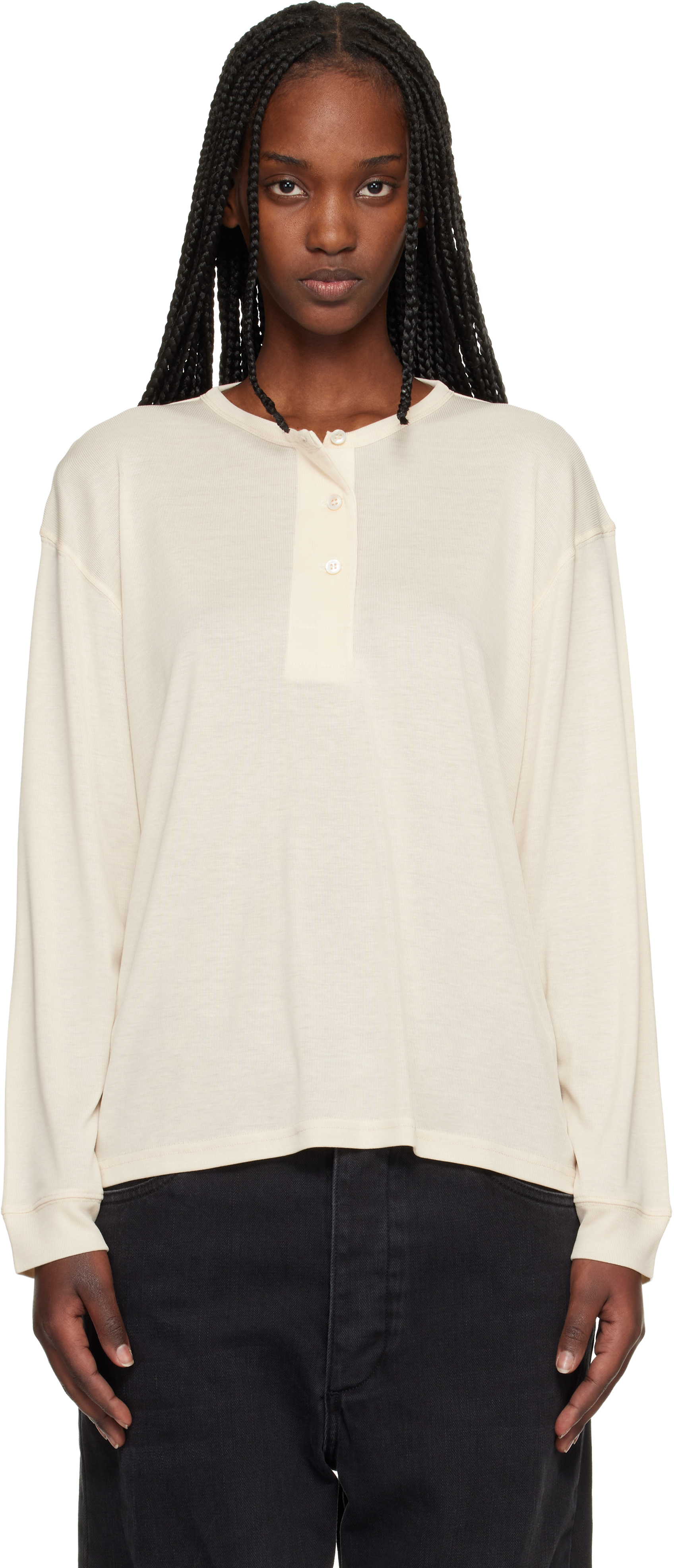 Beige Rutas Jersey Henley by Studio Nicholson on Sale