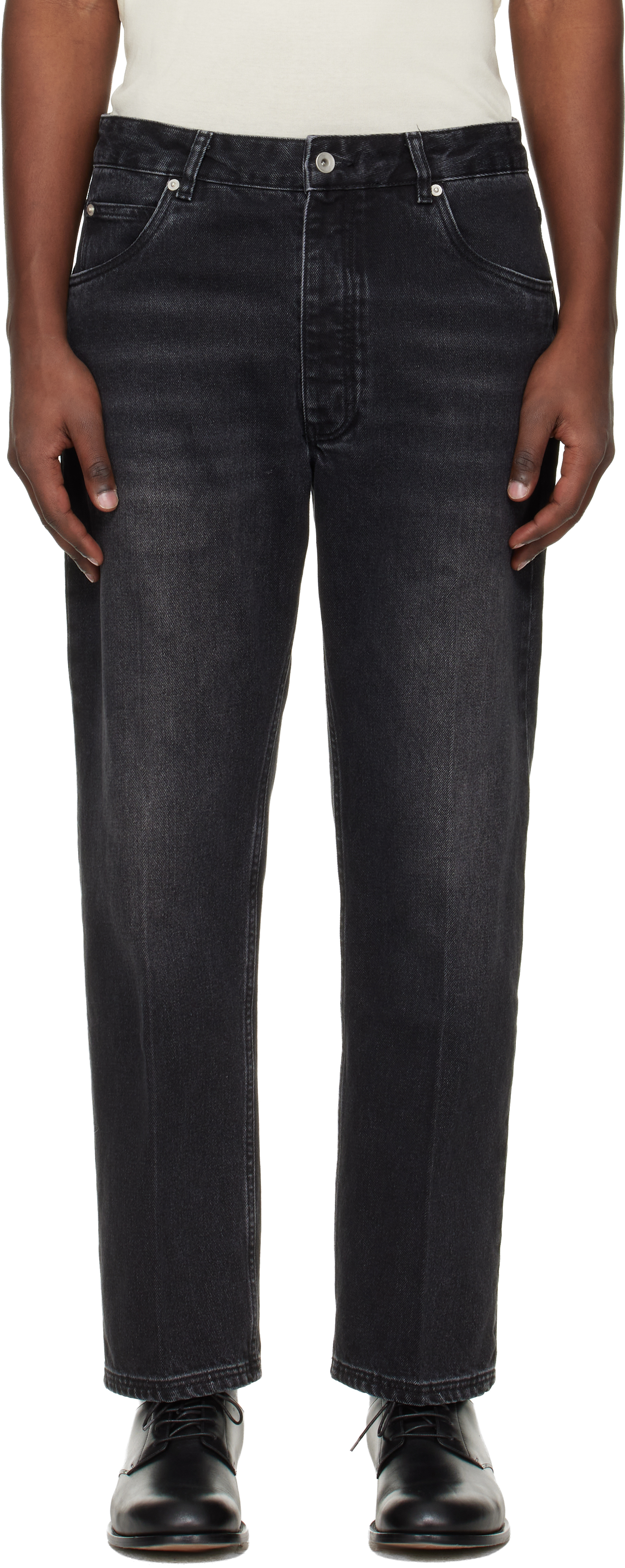 Black Aaron Levine Edition Windslow Jeans by Studio Nicholson on Sale