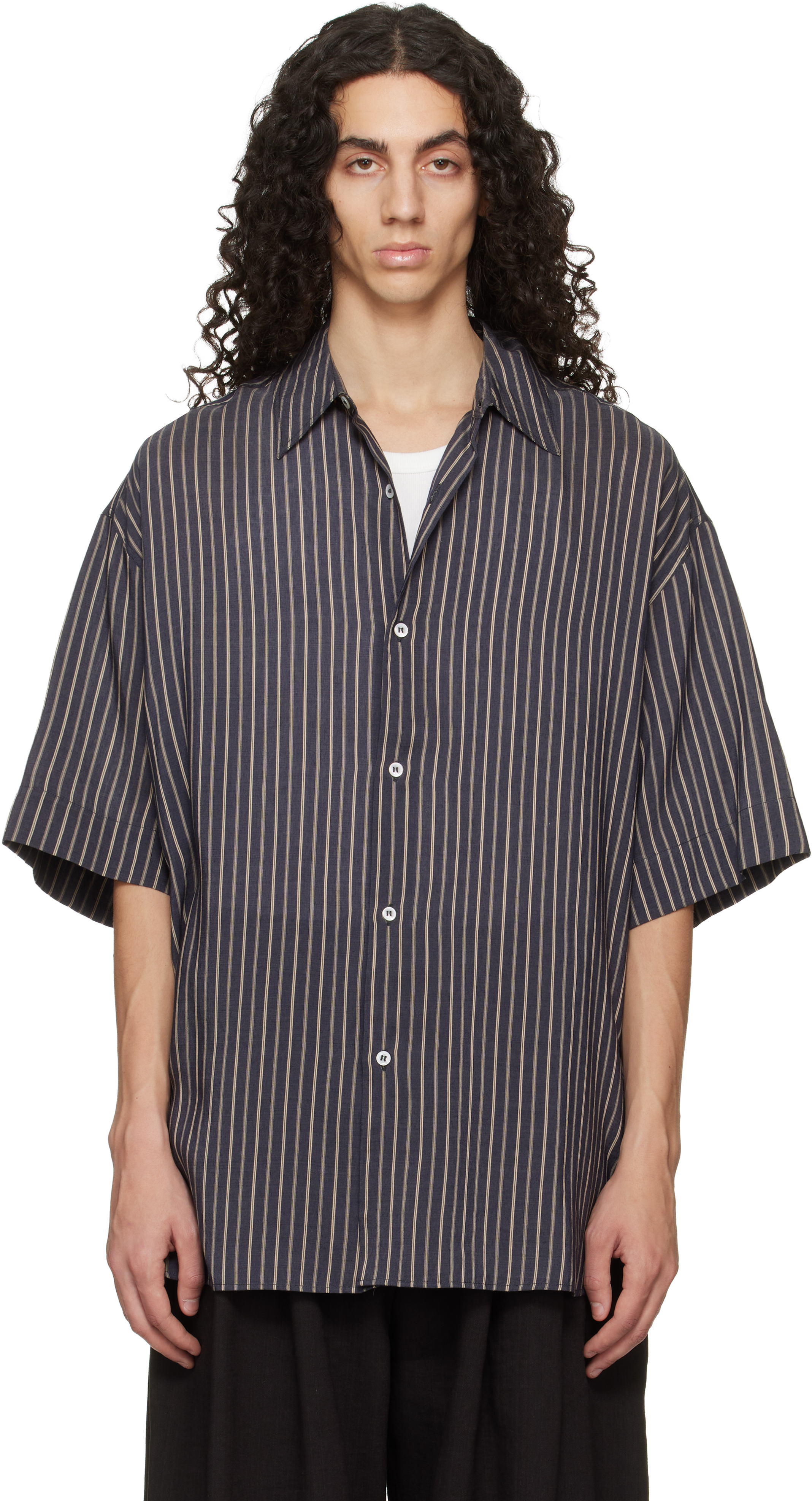 Indigo Sorono Shirt by Studio Nicholson on Sale