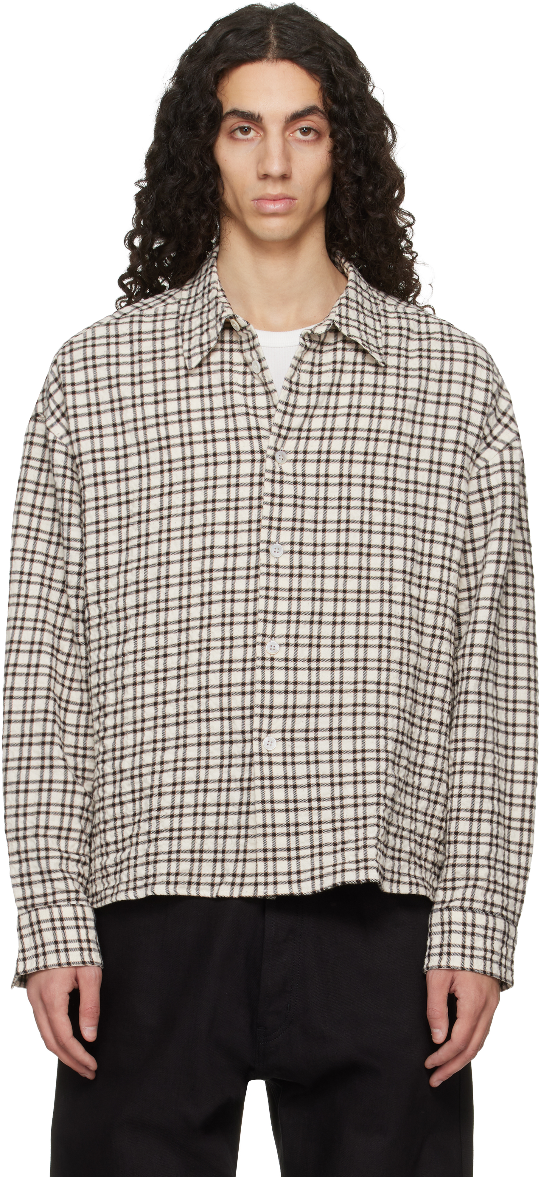 STUDIO NICHOLSON グレンチェックシャツ サイズM