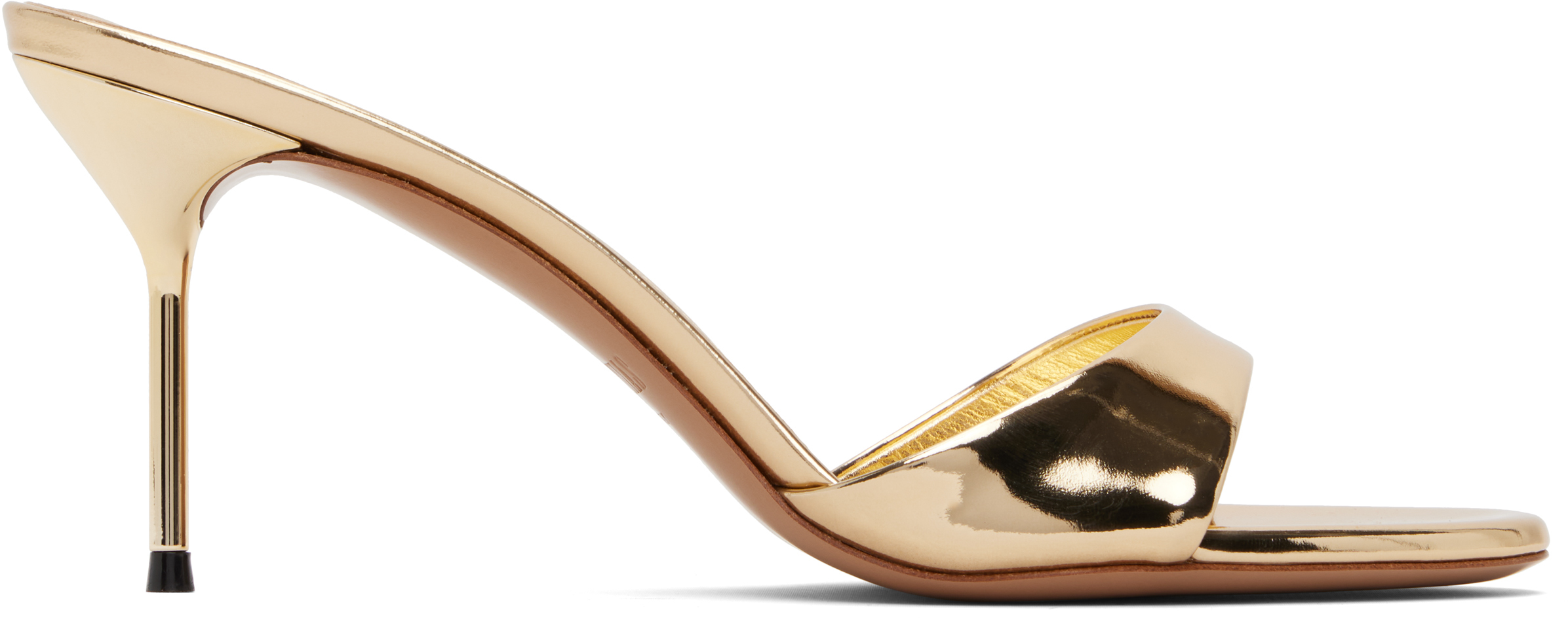 Gold Lidia Mule Heeled Sandals