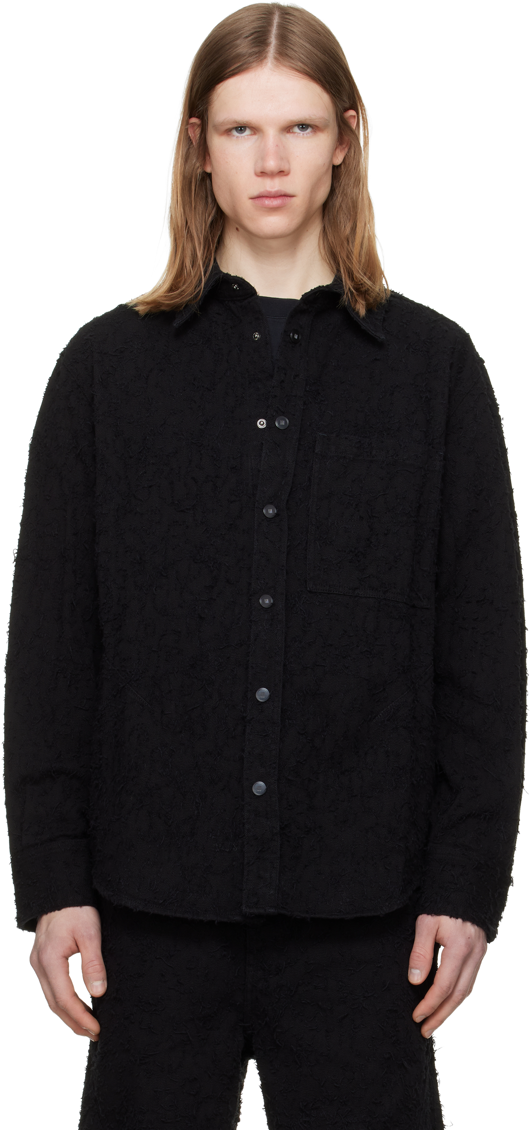 ^*^様 LGN LOUIS GABRIEL NOUCHI ブラックアシンメトリ LGN Louis Gabriel Nouchiのブラック Chest Pocket デニムシャツがセール中